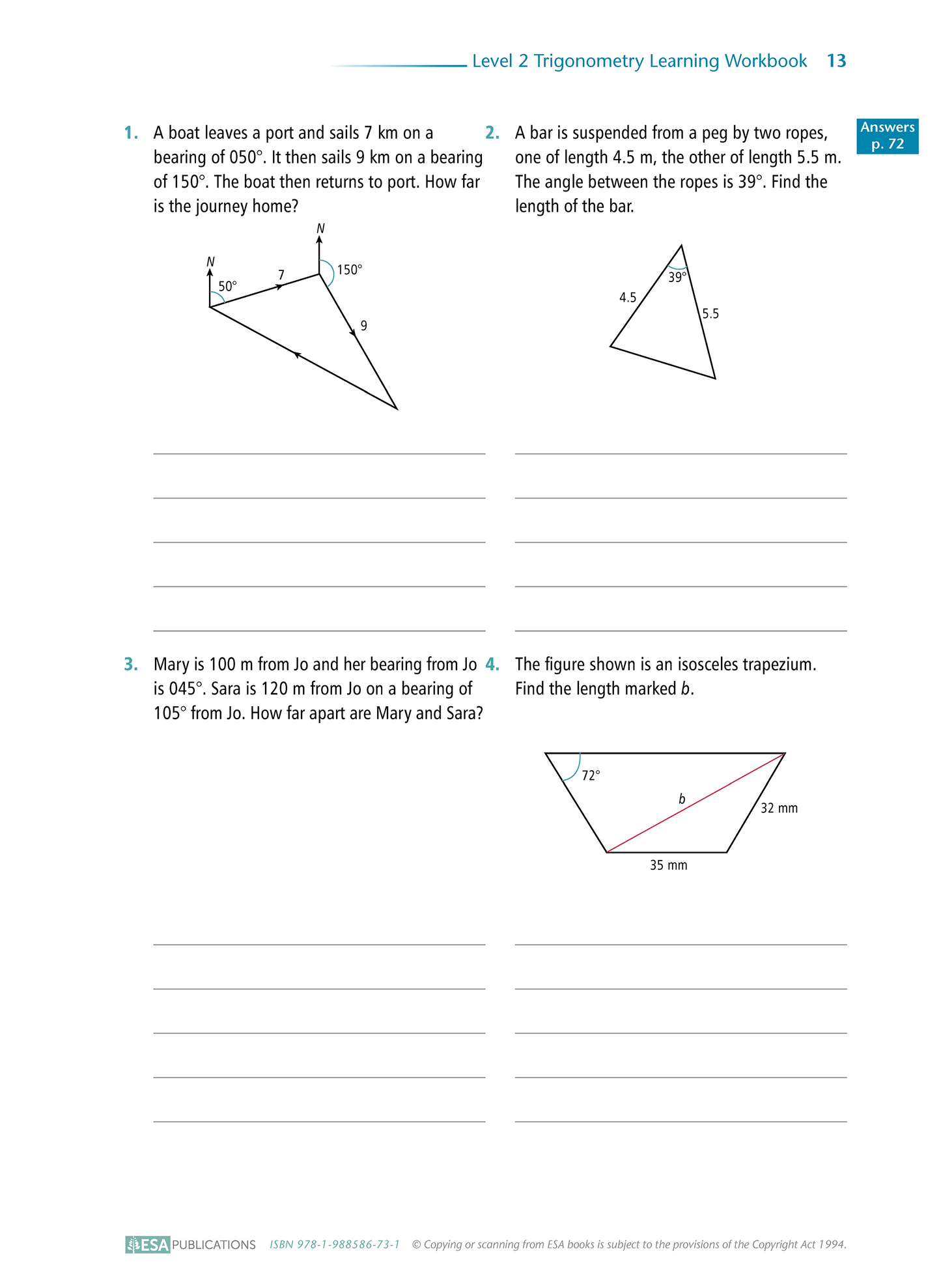 Level 2 Trigonometry 2.4 Learning Workbook