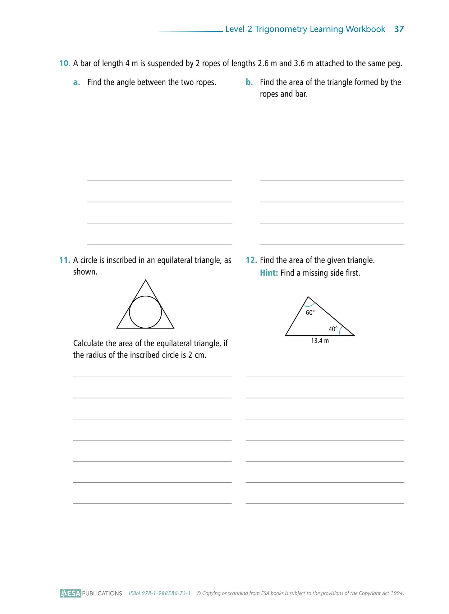 Level 2 Trigonometry 2.4 Learning Workbook