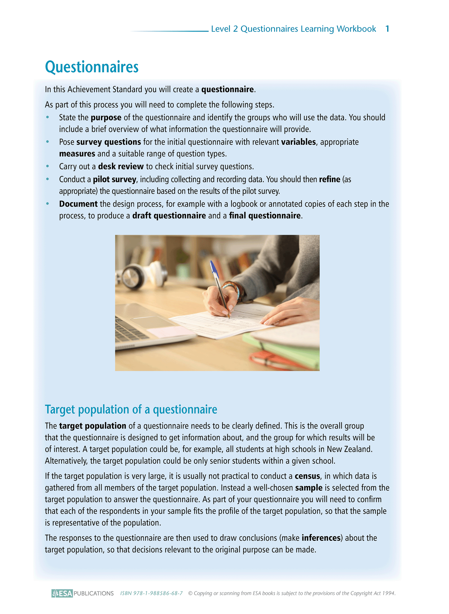 Level 2 Questionnaires 2.8 Learning Workbook
