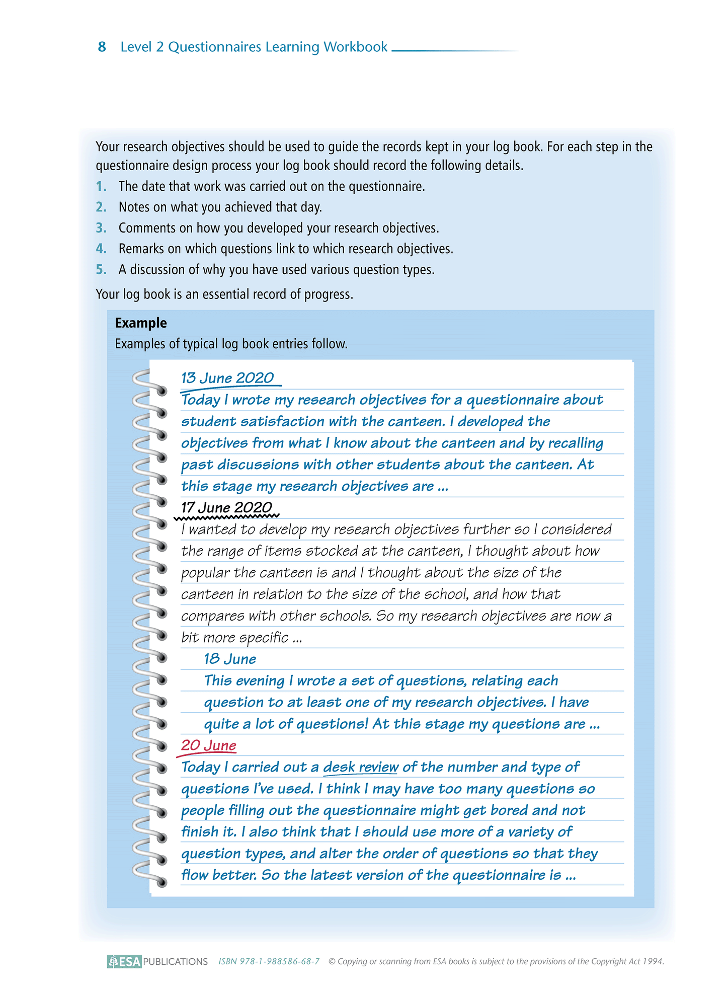 Level 2 Questionnaires 2.8 Learning Workbook