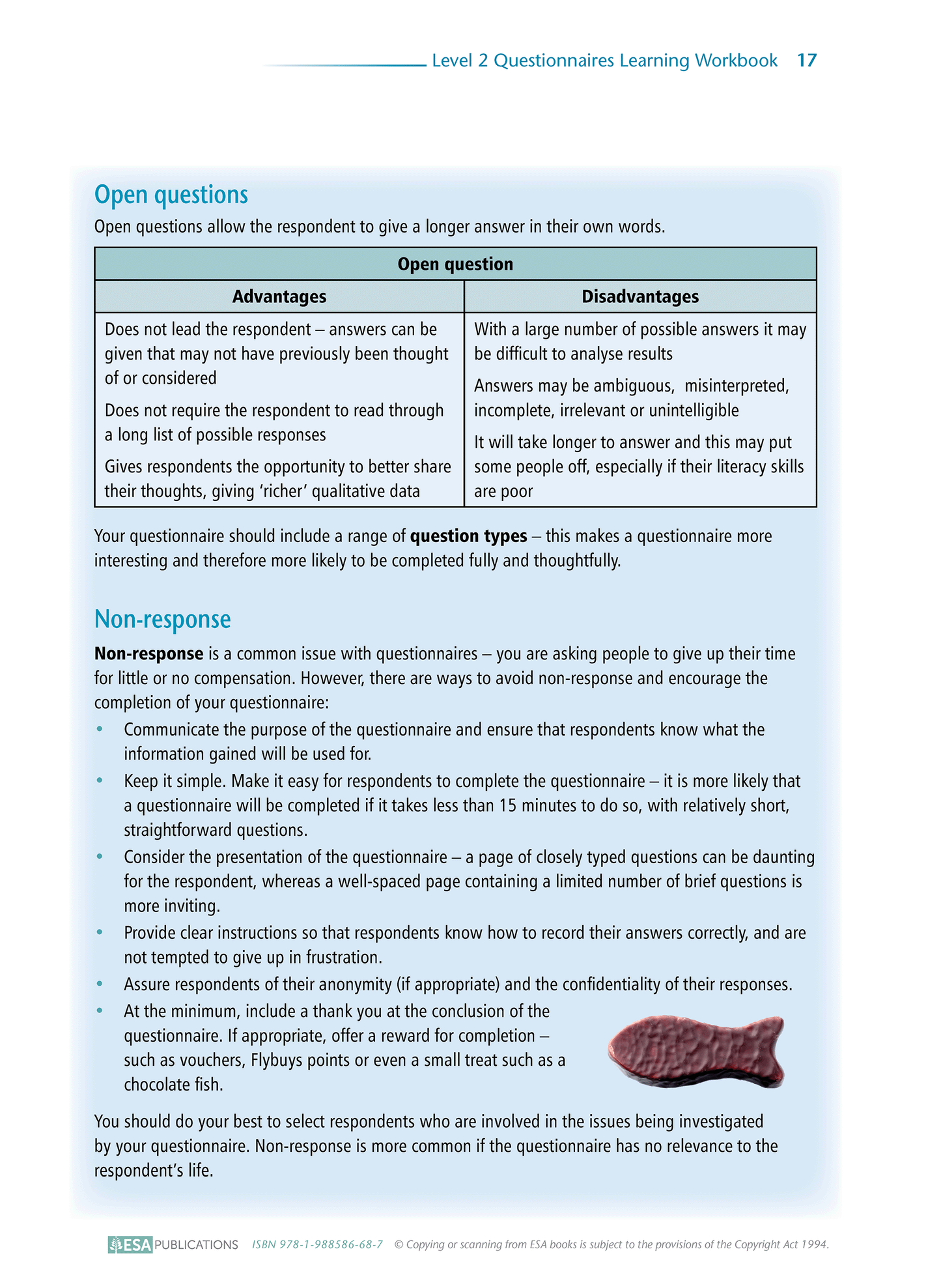 Level 2 Questionnaires 2.8 Learning Workbook
