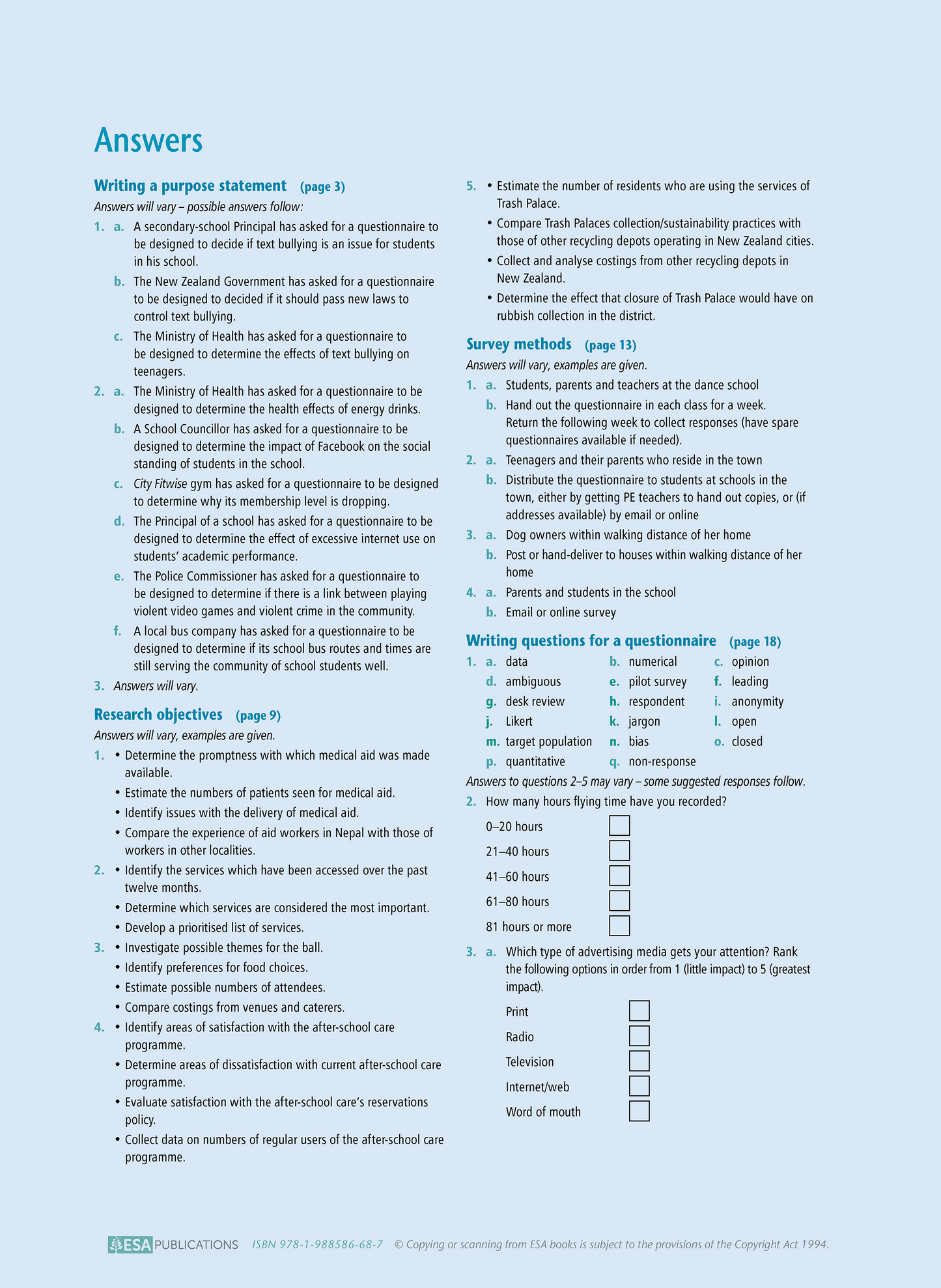 Level 2 Questionnaires 2.8 Learning Workbook
