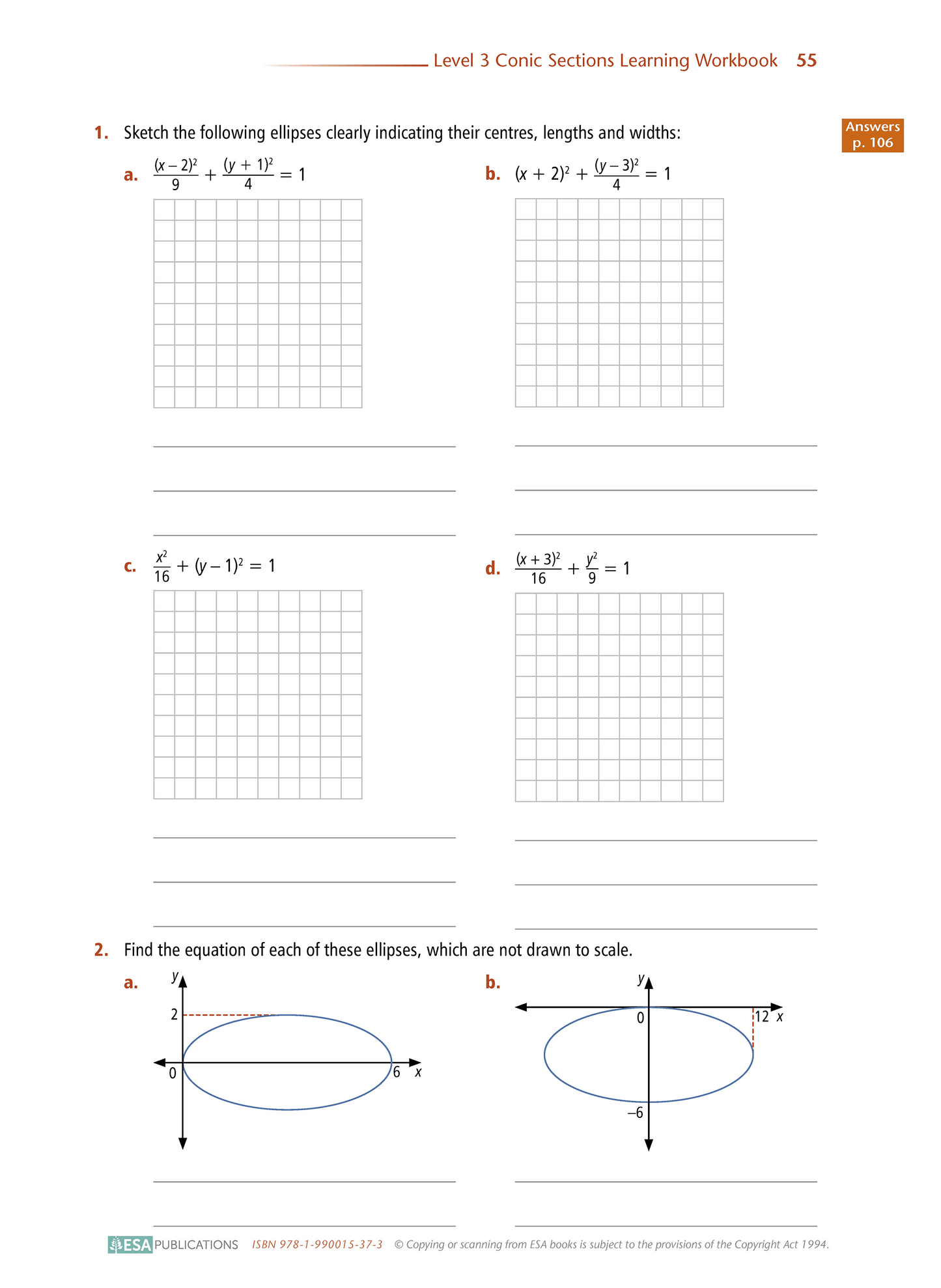Level 3 Conic Sections 3.1 Learning Workbook - SPECIAL (damaged stock at $6 each)