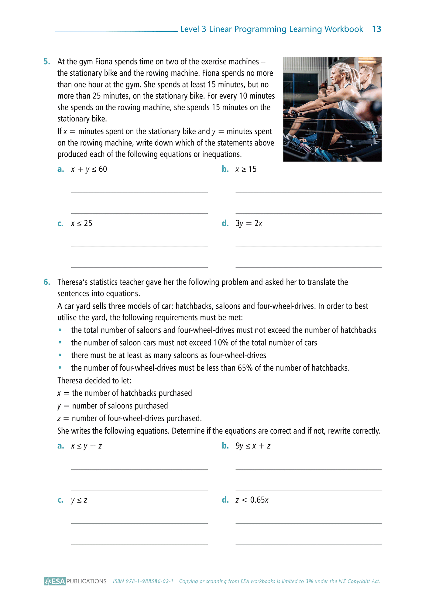 Level 3 Linear Programming 3.2 Learning Workbook