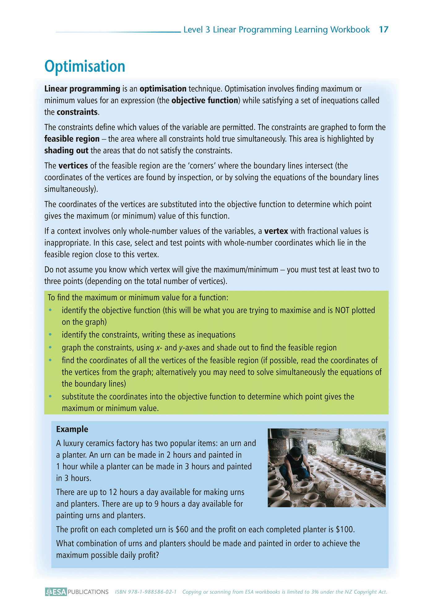 Level 3 Linear Programming 3.2 Learning Workbook