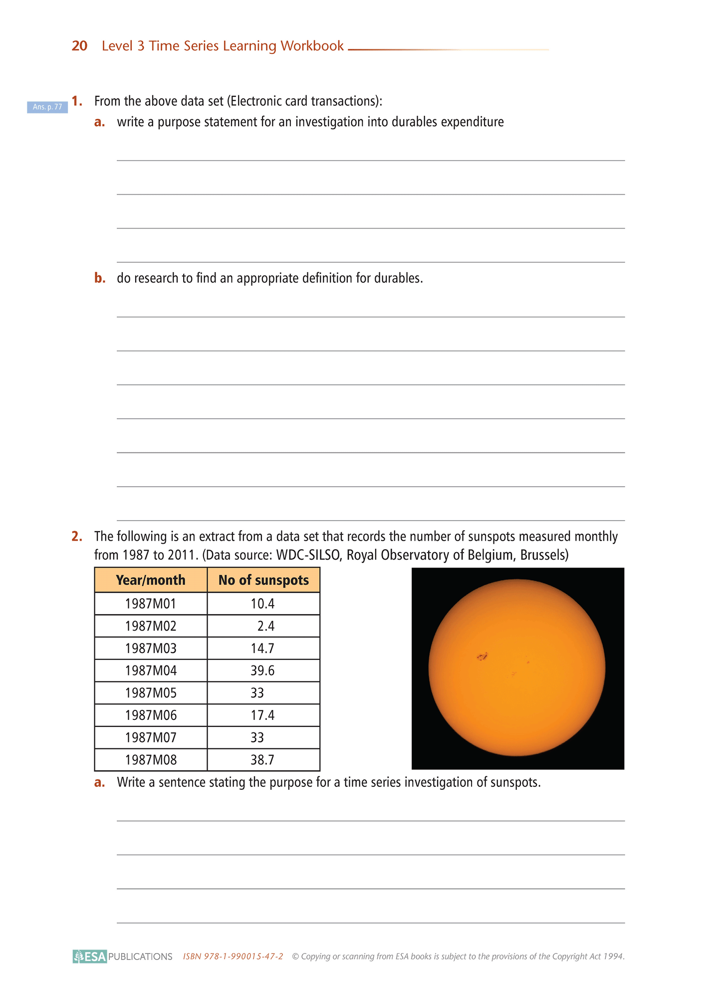 Level 3 Time Series 3.8 Learning Workbook