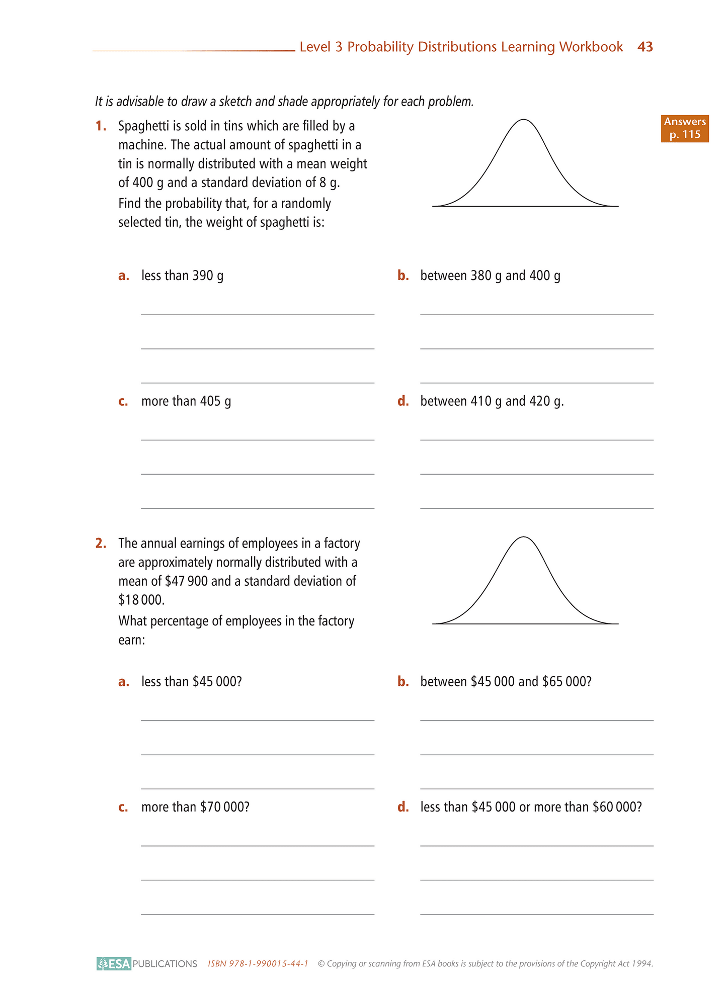 Level 3 Probability Distributions 3.14 Learning Workbook