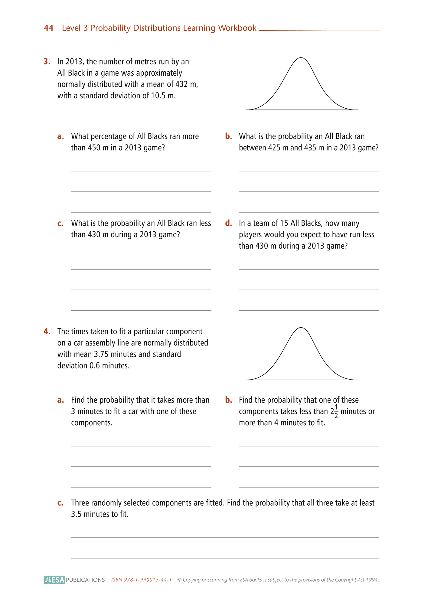 Level 3 Probability Distributions 3.14 Learning Workbook