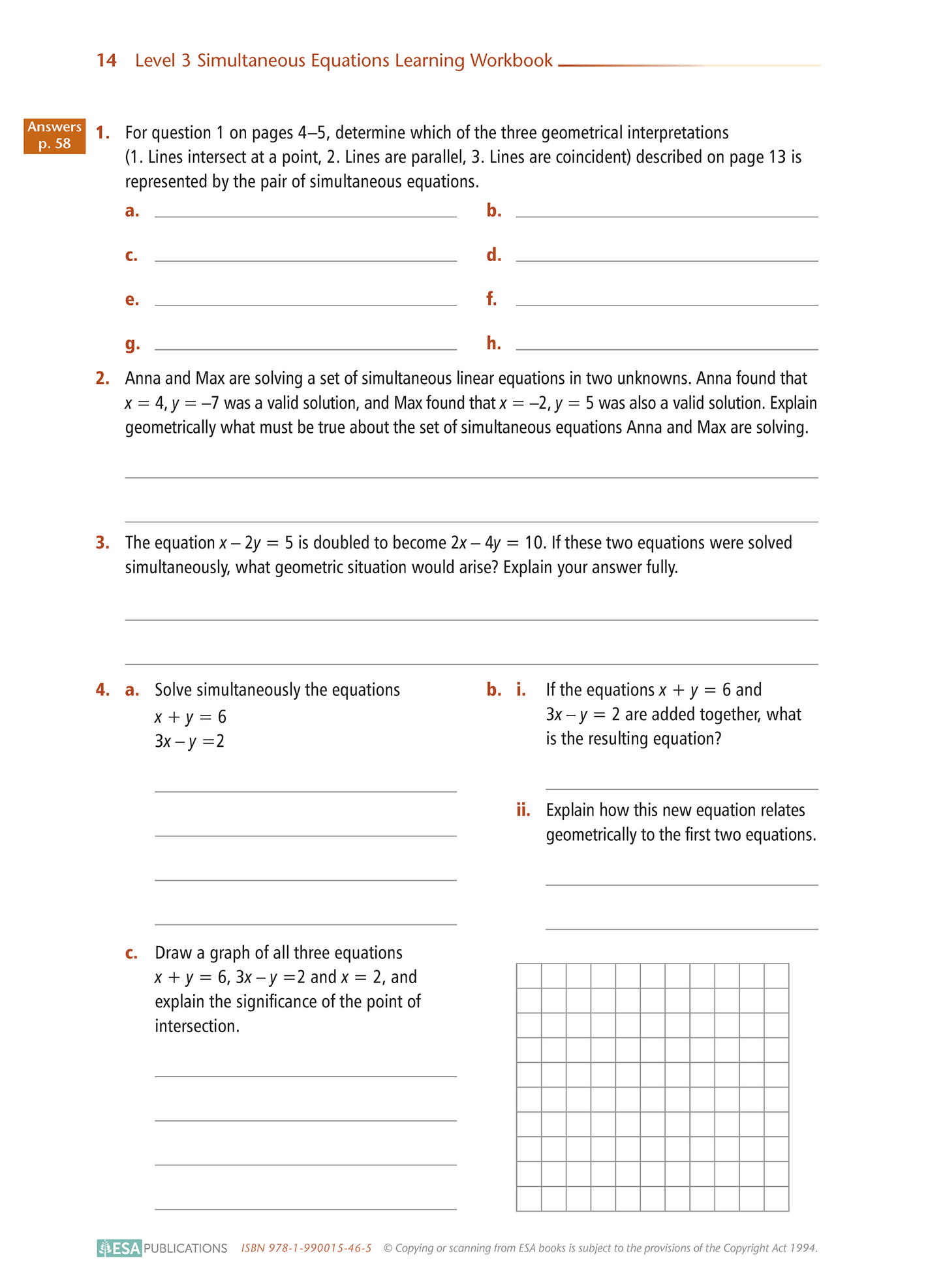 Level 3 Simultaneous Equations 3.15 Learning Workbook