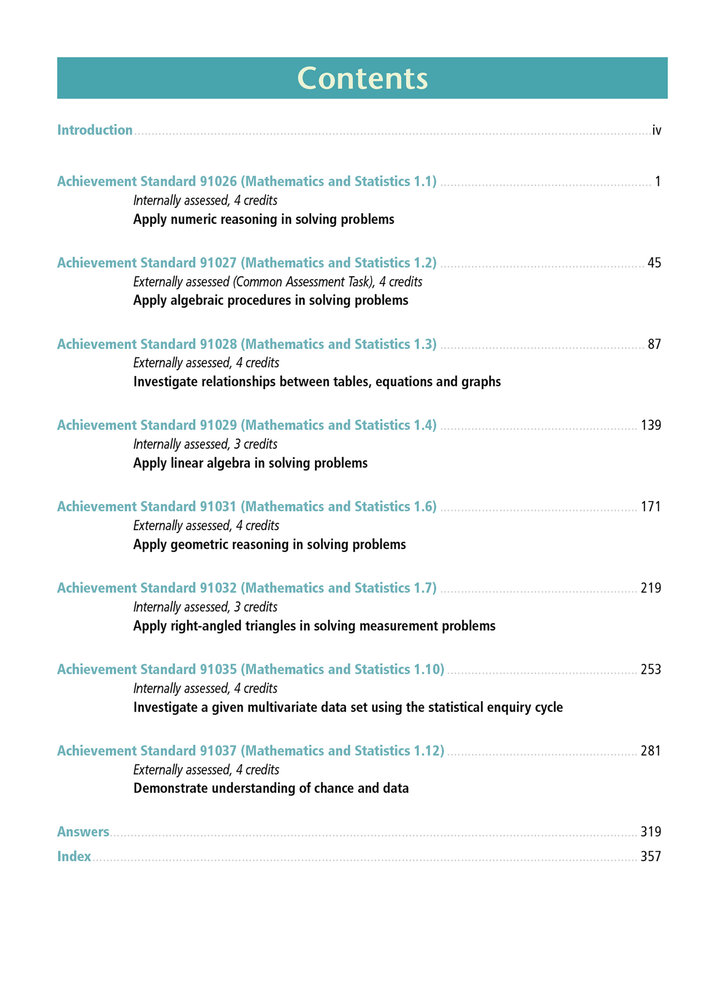Level 1 Mathematics and Statistics Learning Workbook