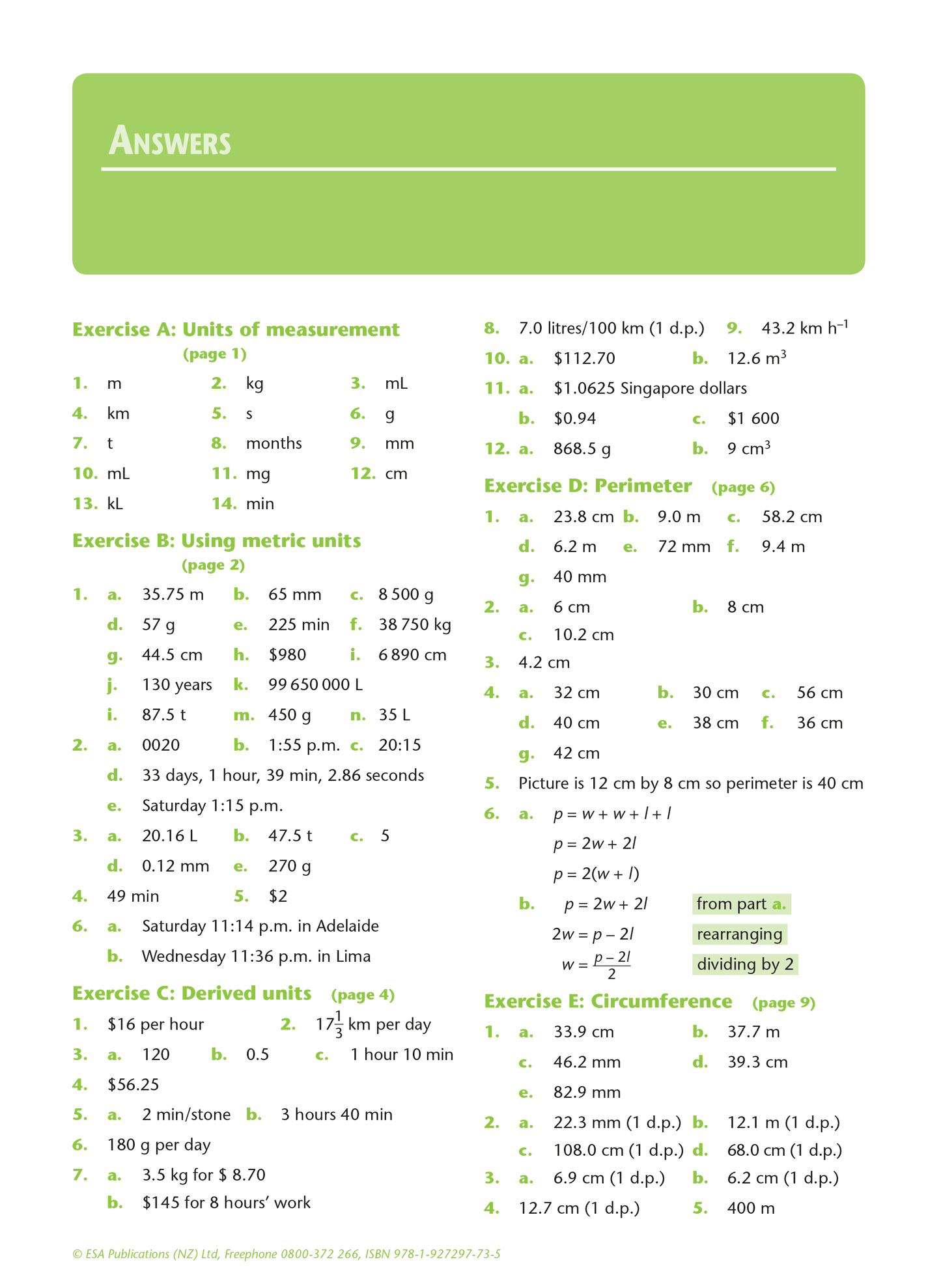 Level 1 Measurement 1.5 Learning Workbook - SPECIAL (damaged stock at $5 each)