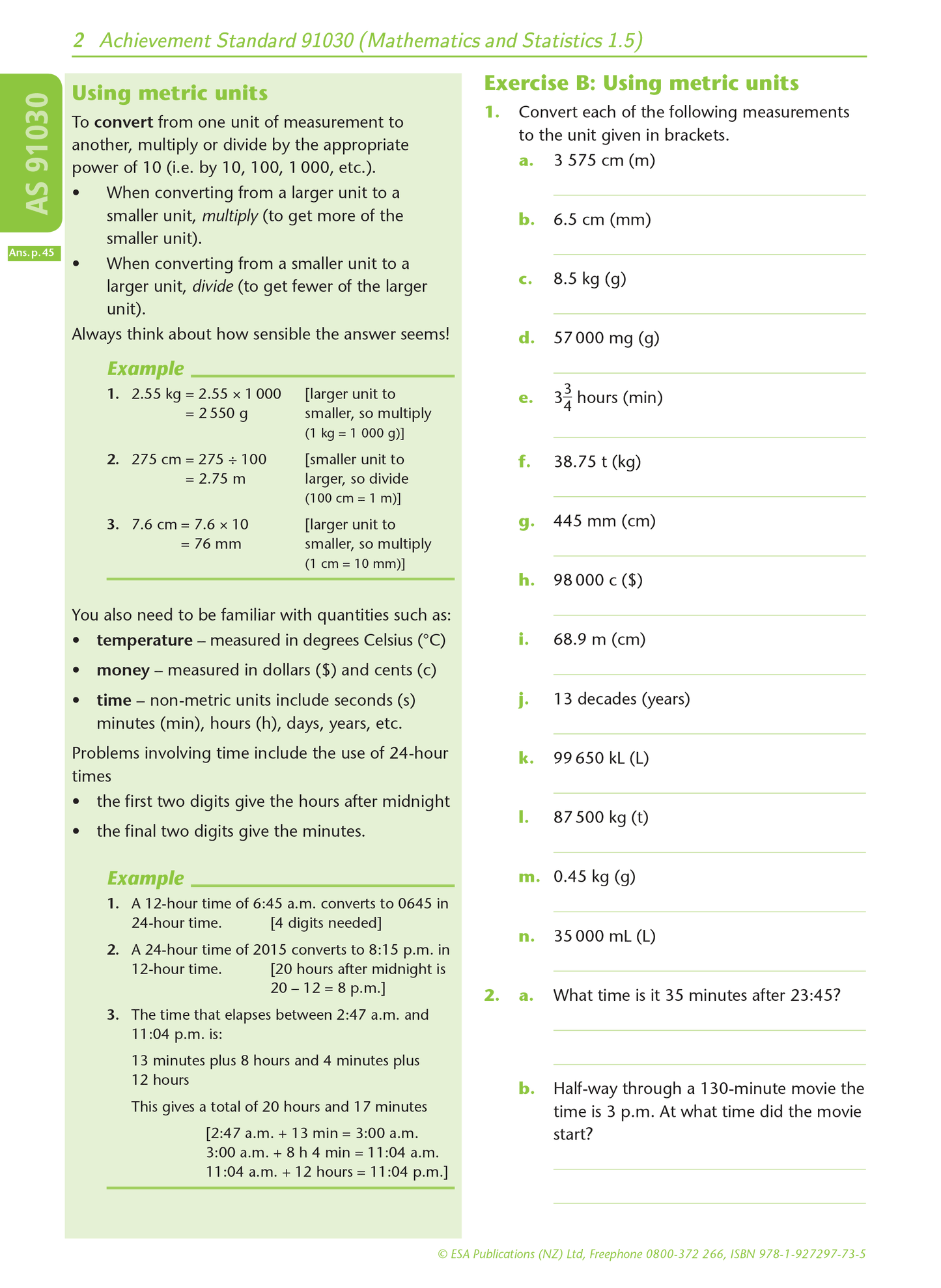 Level 1 Measurement 1.5 Learning Workbook - SPECIAL (damaged stock at $5 each)