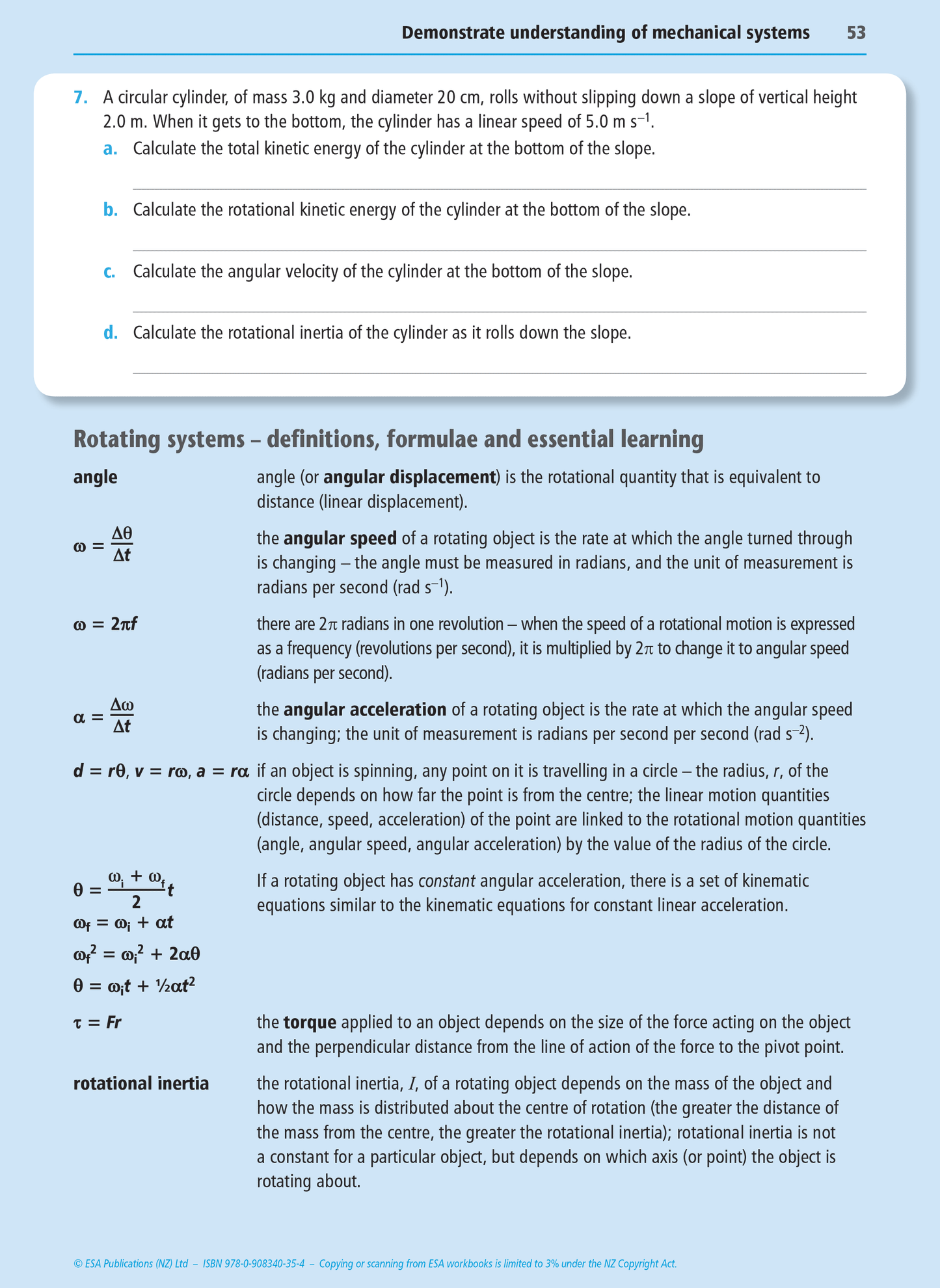 Level 3 Mechanical Systems 3.4 Learning Workbook