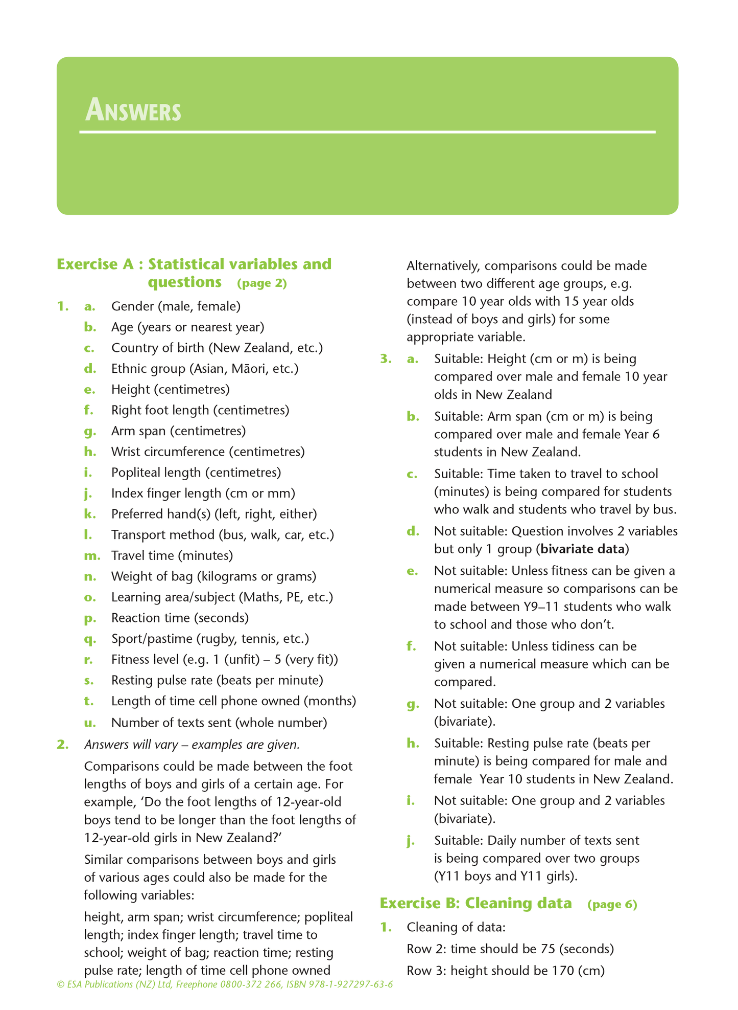 Level 1 Multivariate Data 1.10 Learning Workbook