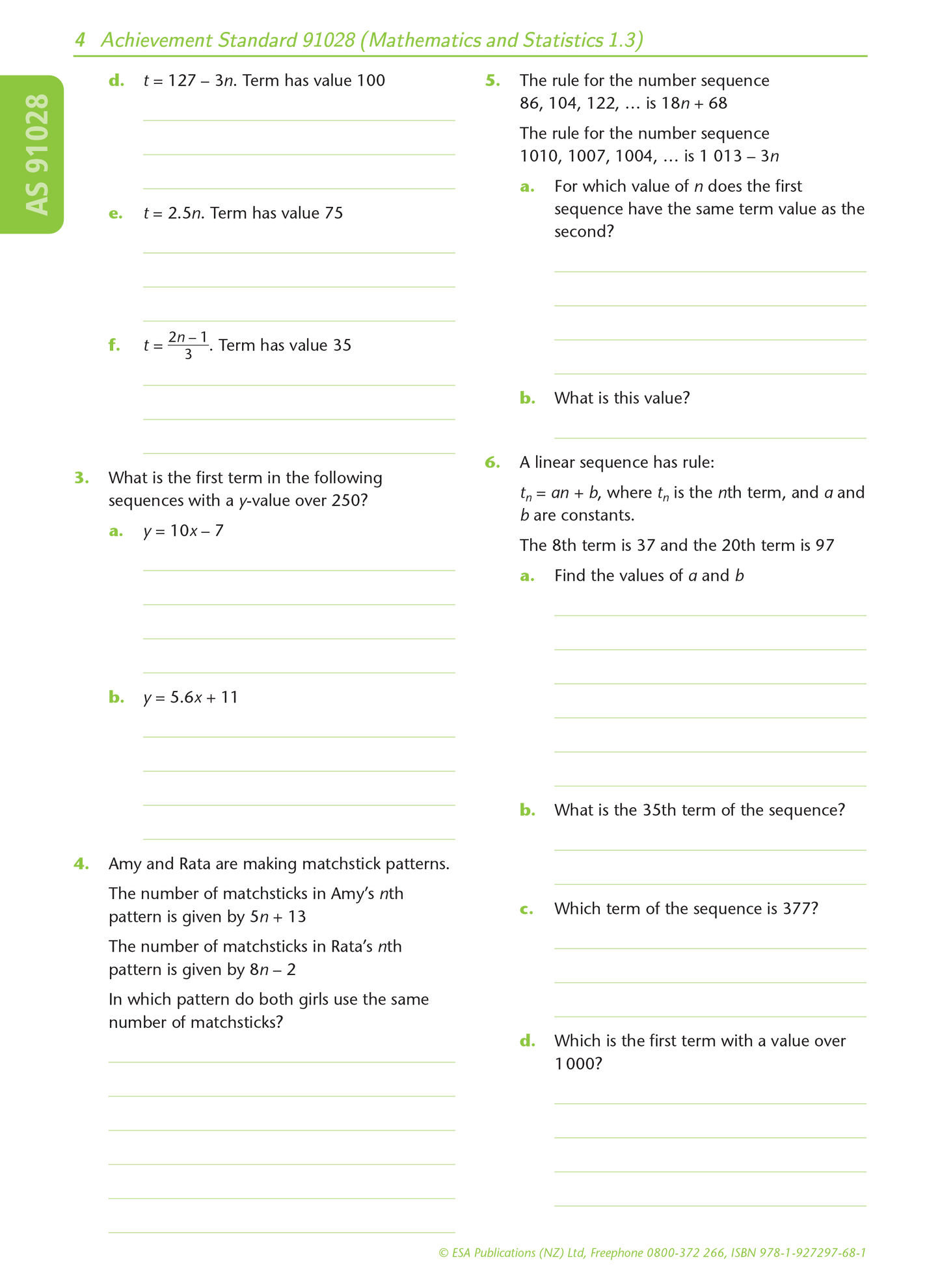 Level 1 Patterns and Graphs 1.3 Learning Workbook