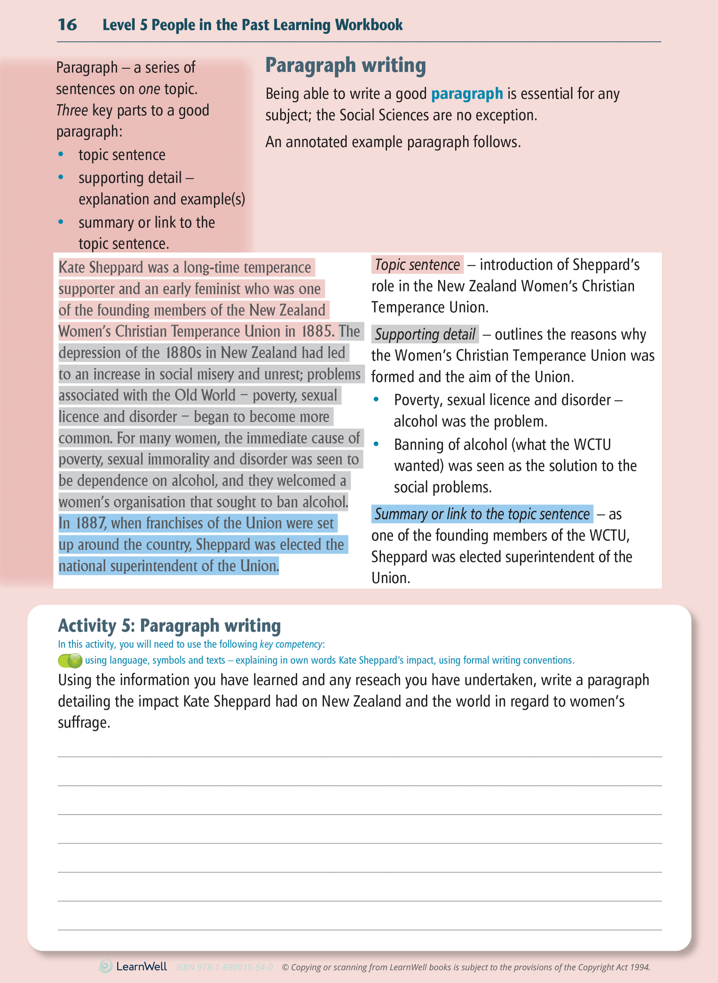 Level 5 People in the Past Learning Workbook