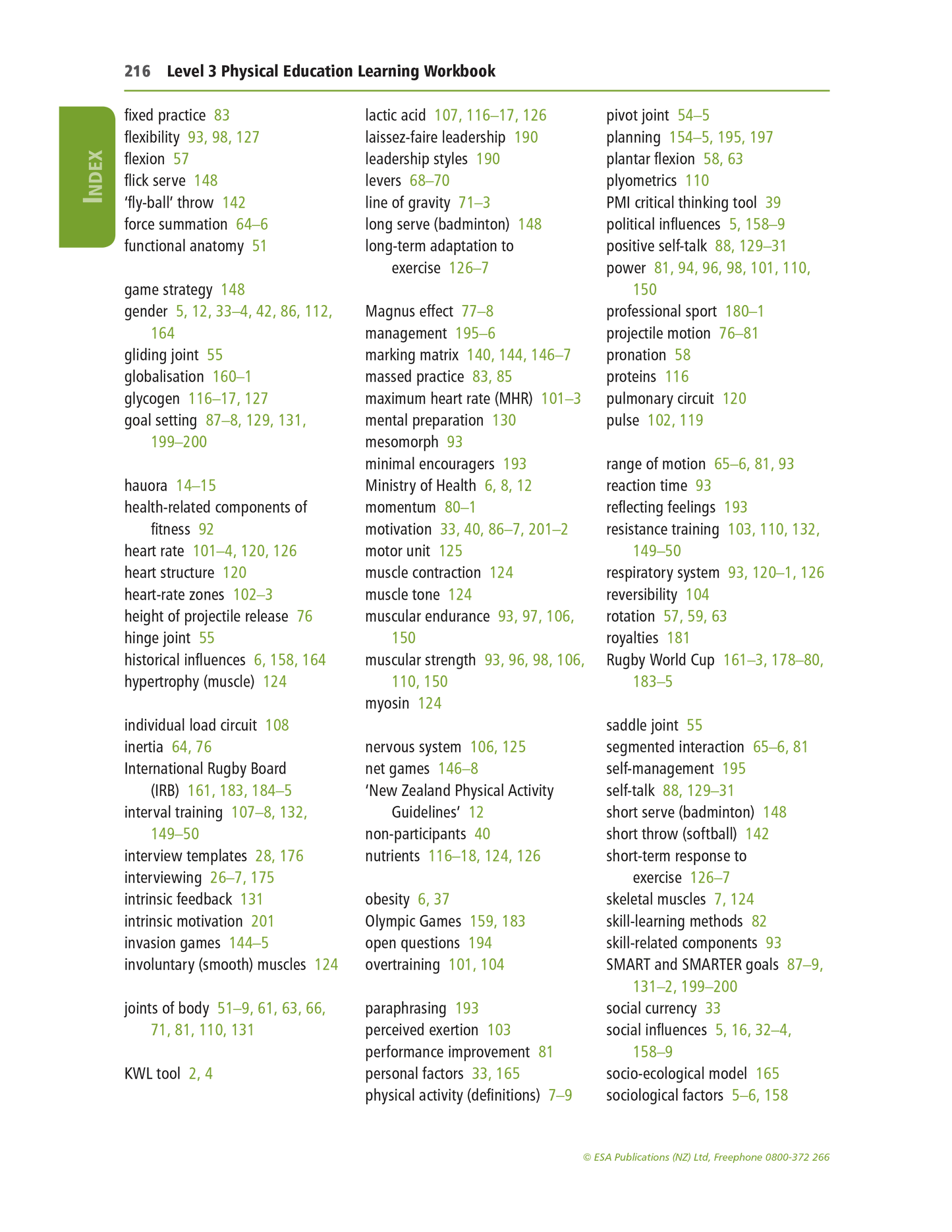 Level 2 Physical Education Learning Workbook