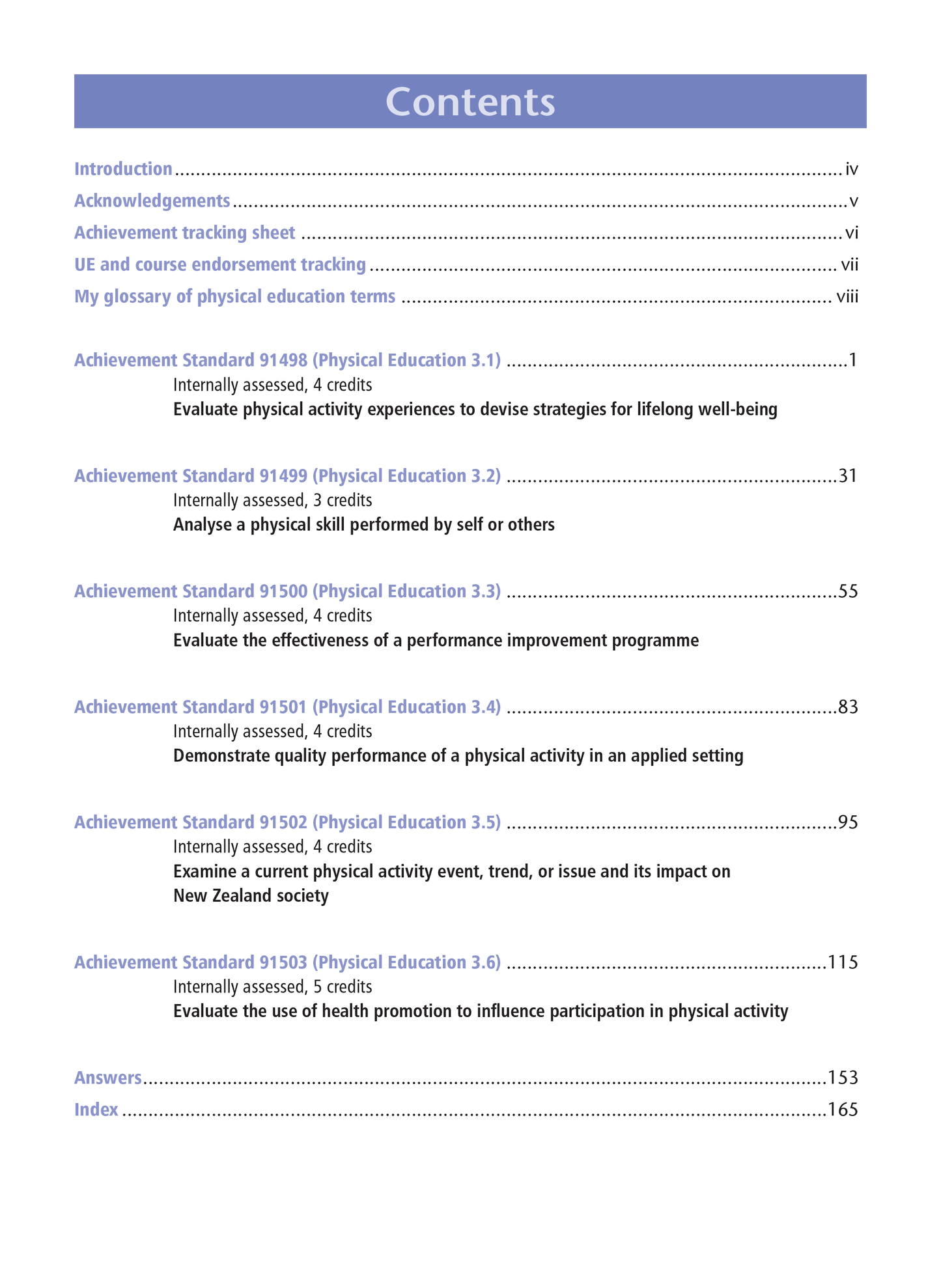 Level 3 Physical Education Learning Workbook