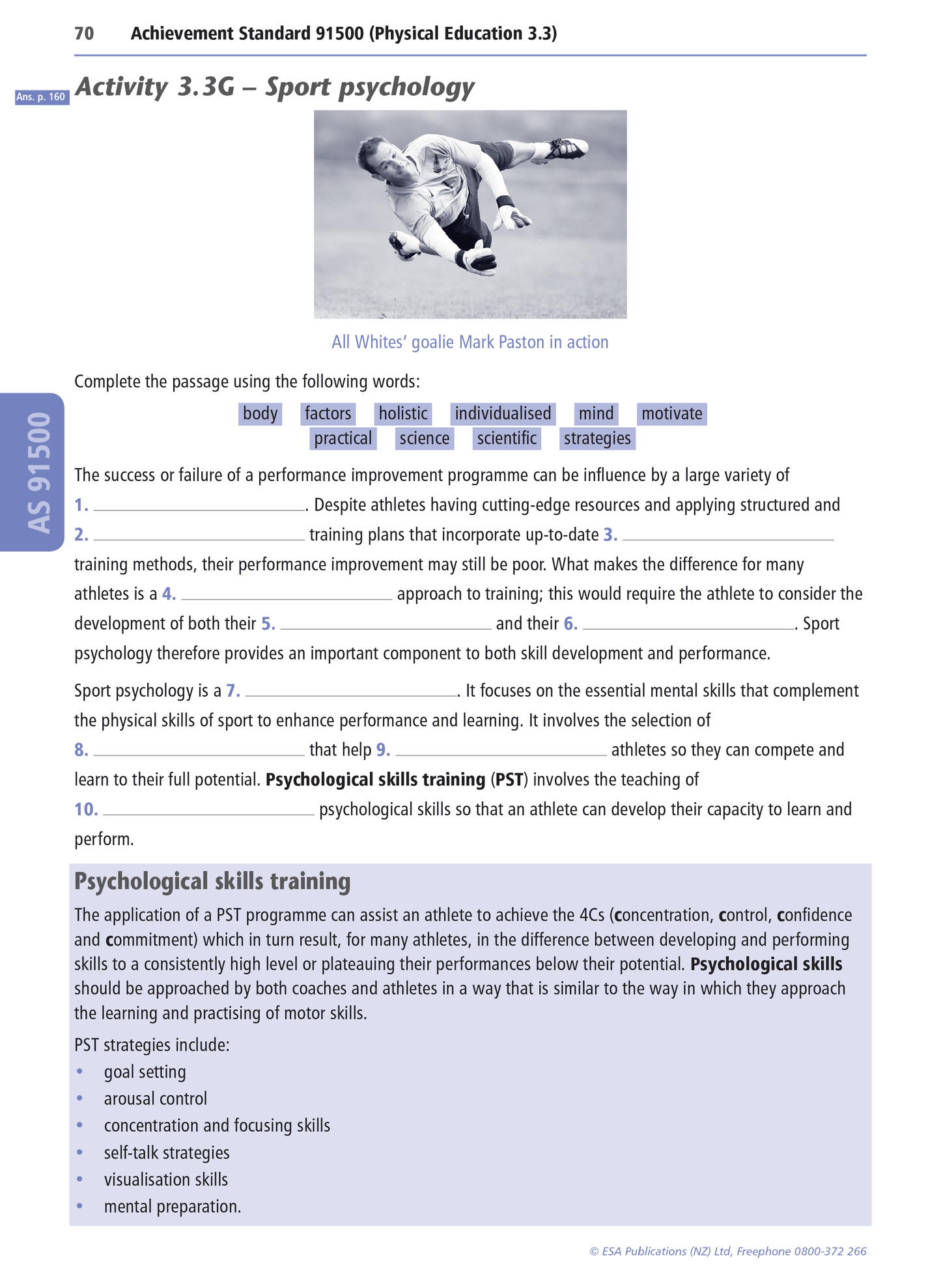 Level 3 Physical Education Learning Workbook