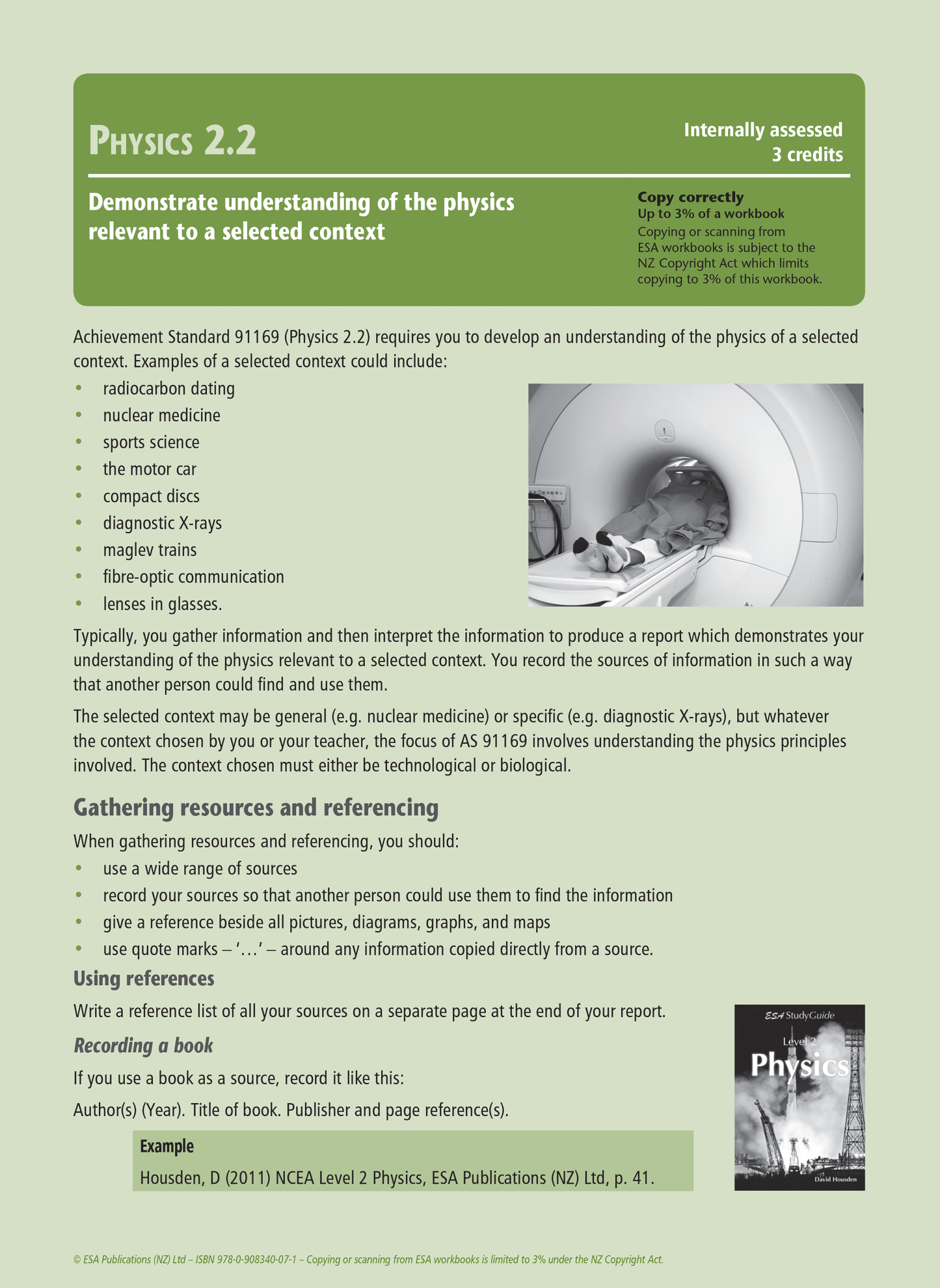 Level 2 Physics Internals Learning Workbook