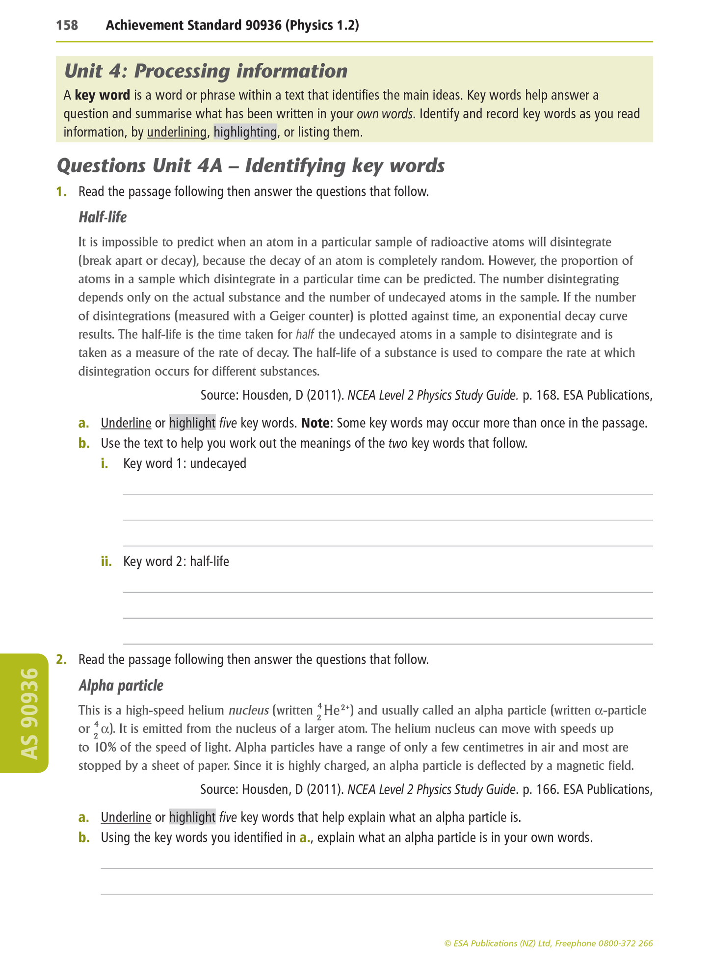 Level 1 Physics Learning Workbook