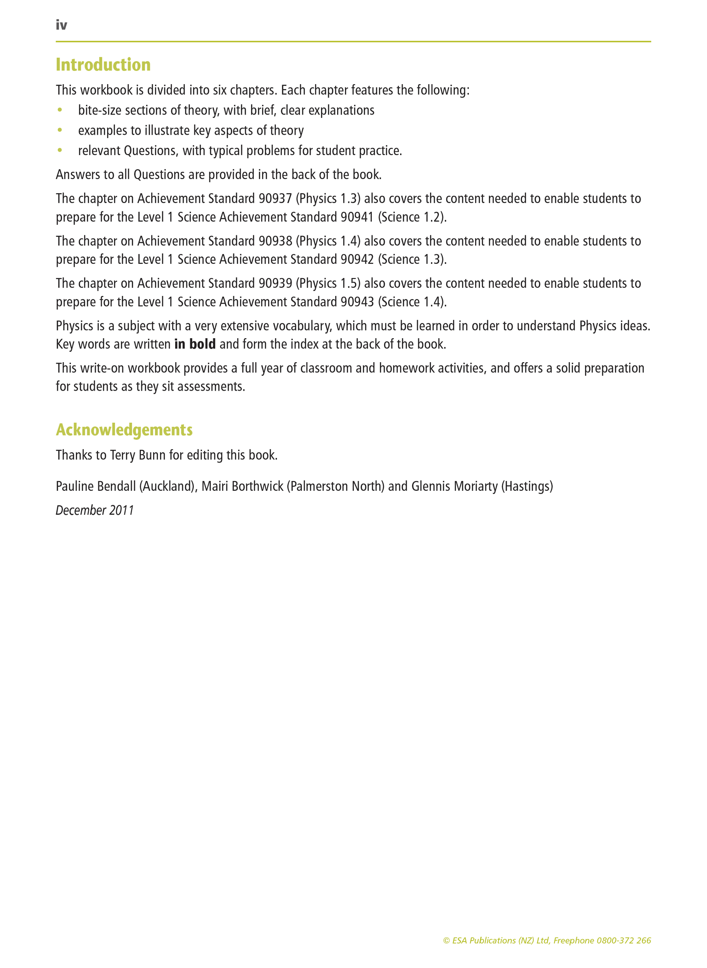 Level 1 Physics Learning Workbook