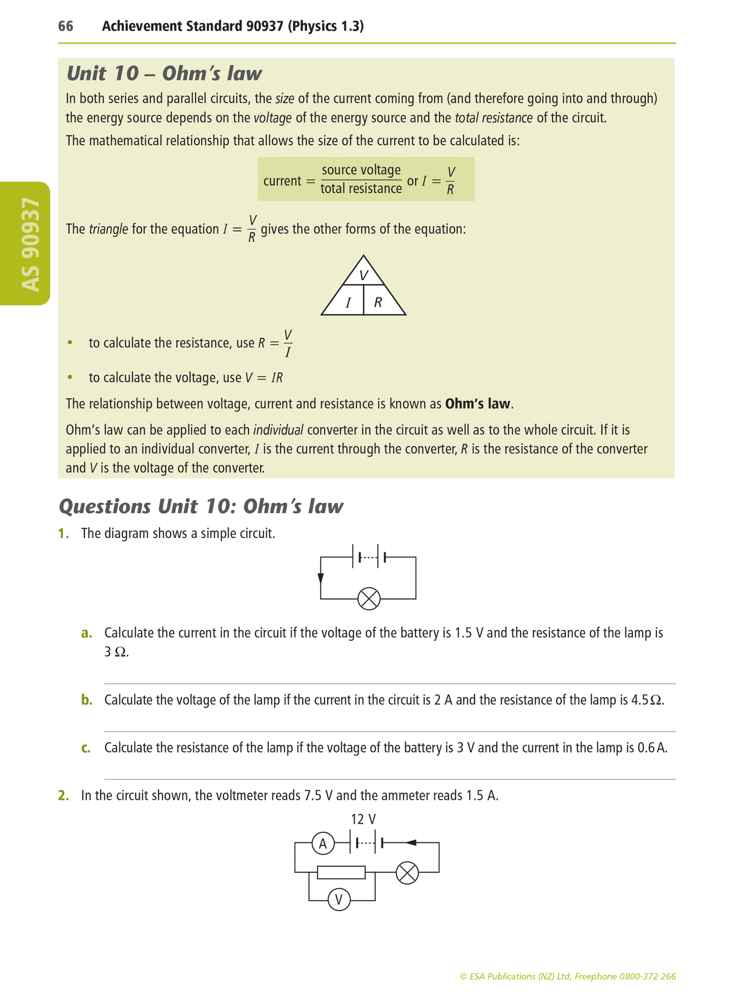 Level 1 Physics Learning Workbook