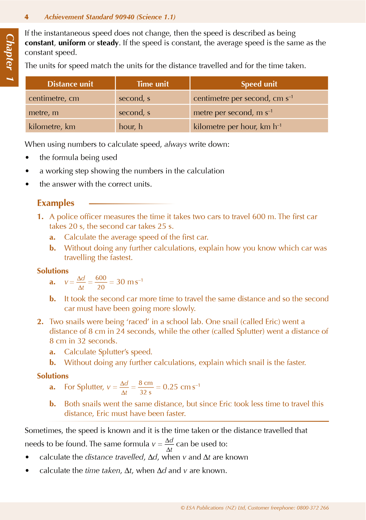 Level 1 Physics ESA Study Guide