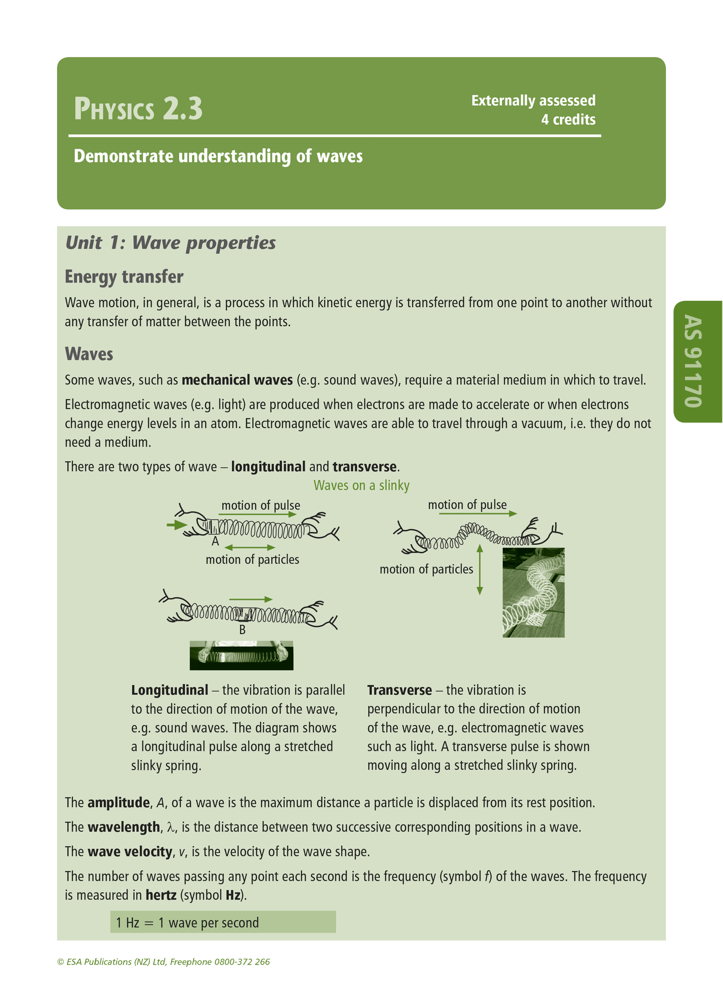 Level 2 Physics Learning Workbook