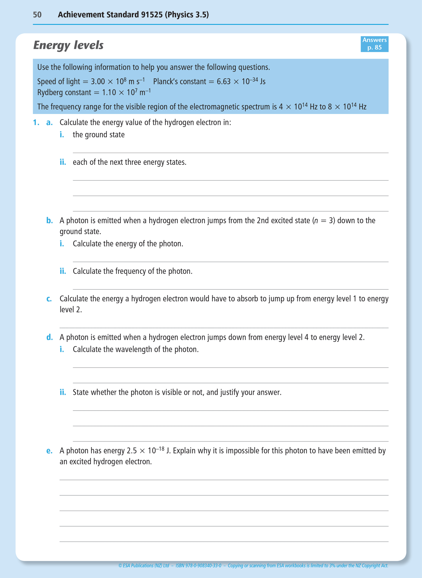 Level 3 Physics Internals Learning Workbook