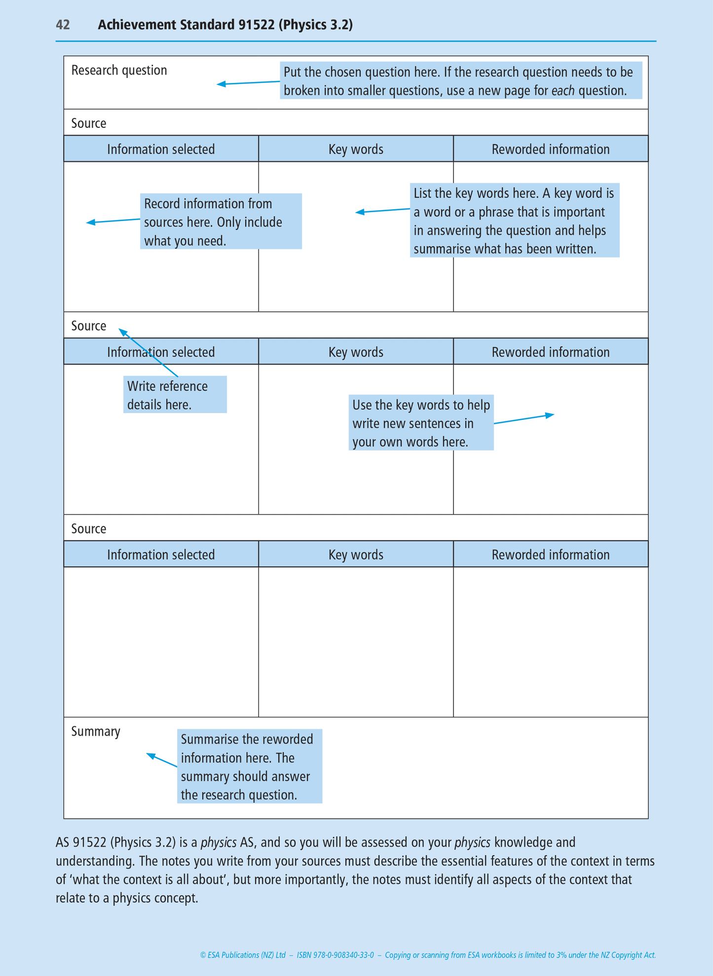 Level 3 Physics Internals Learning Workbook