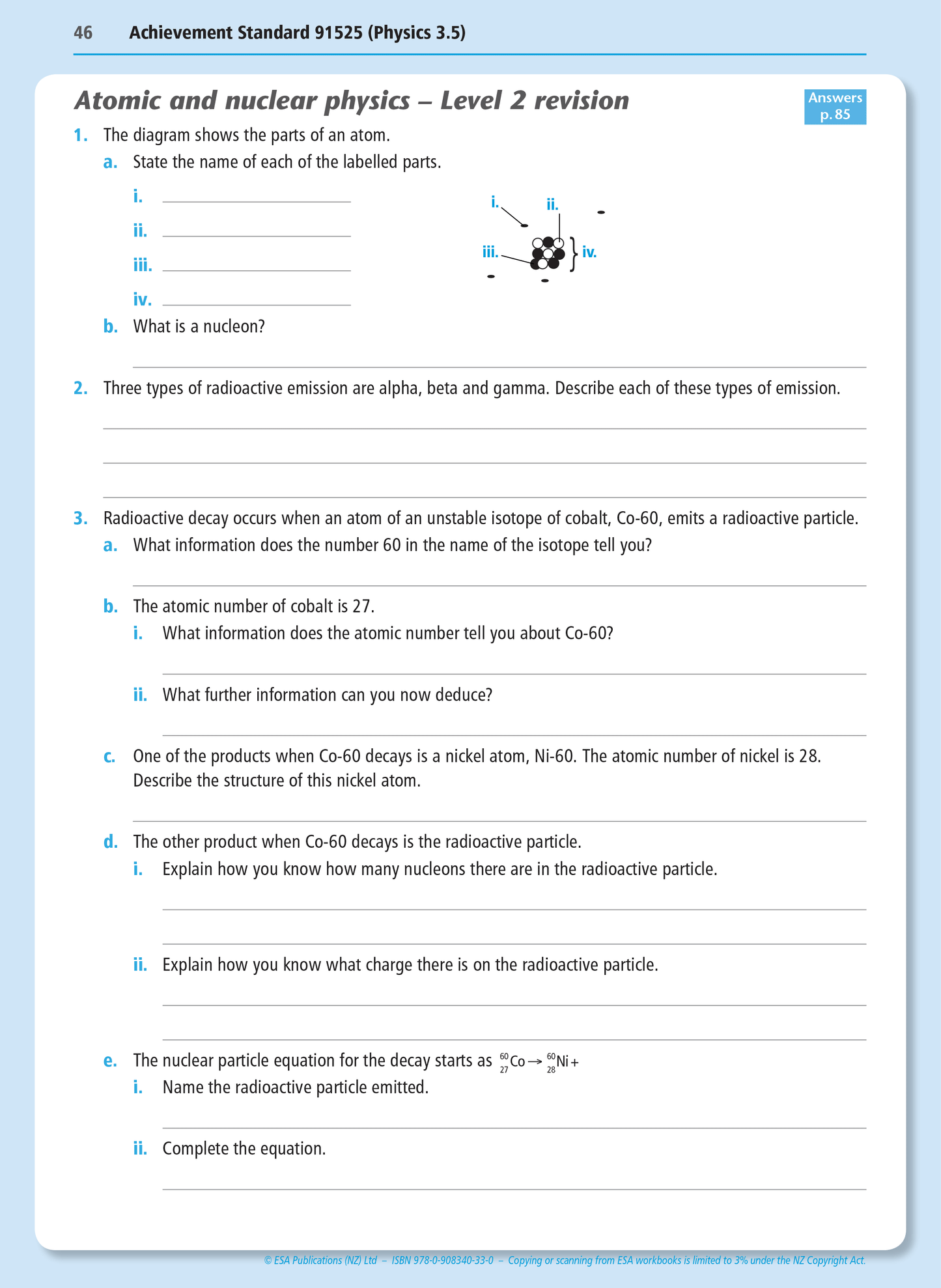 Level 3 Physics Internals Learning Workbook