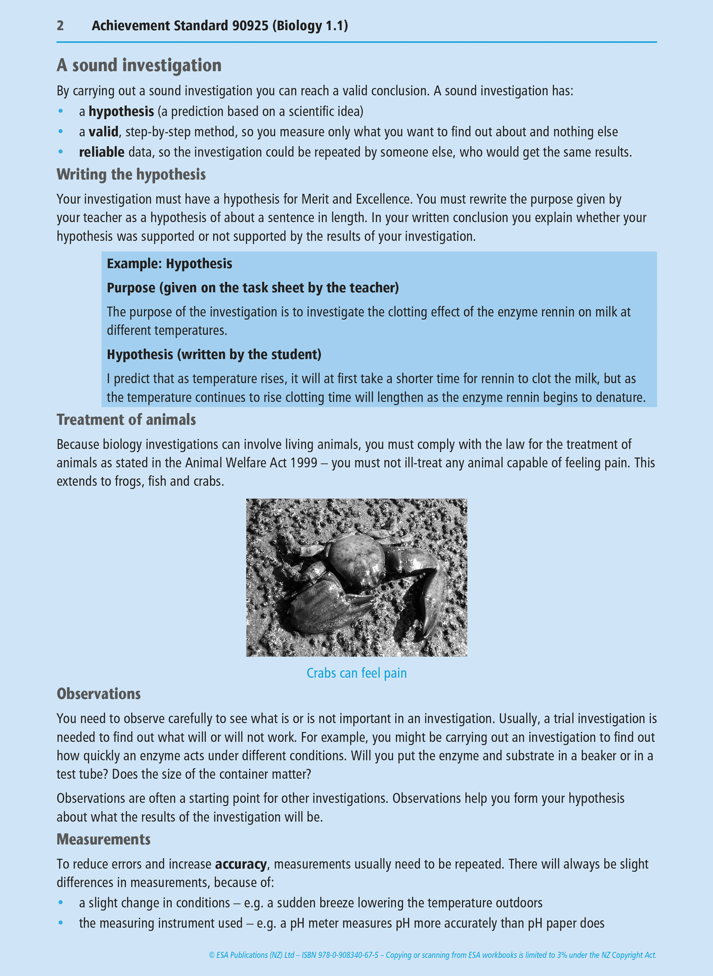 Level 1 Practical Biology Investigation 1.1 Learning Workbook