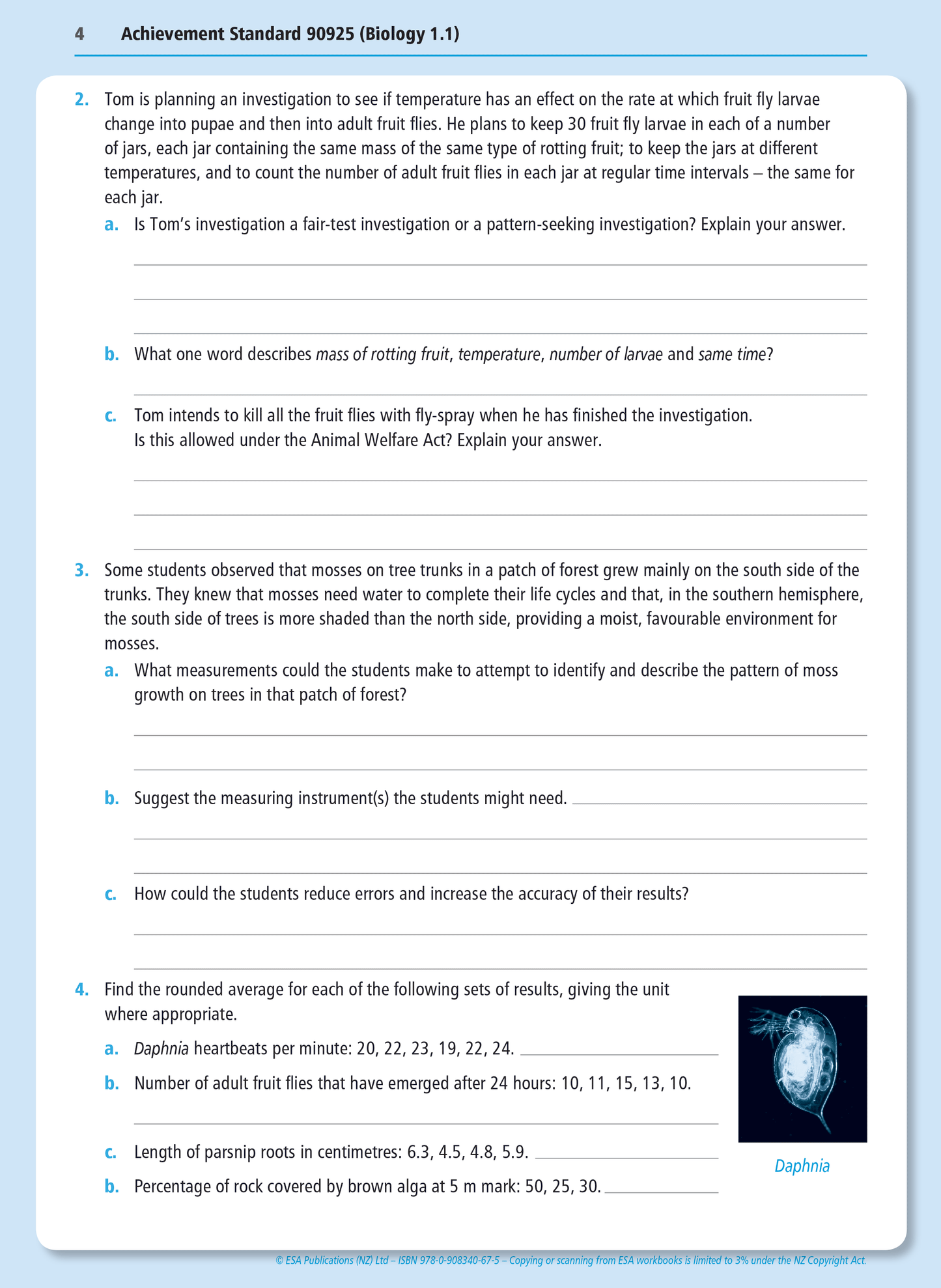 Level 1 Practical Biology Investigation 1.1 Learning Workbook