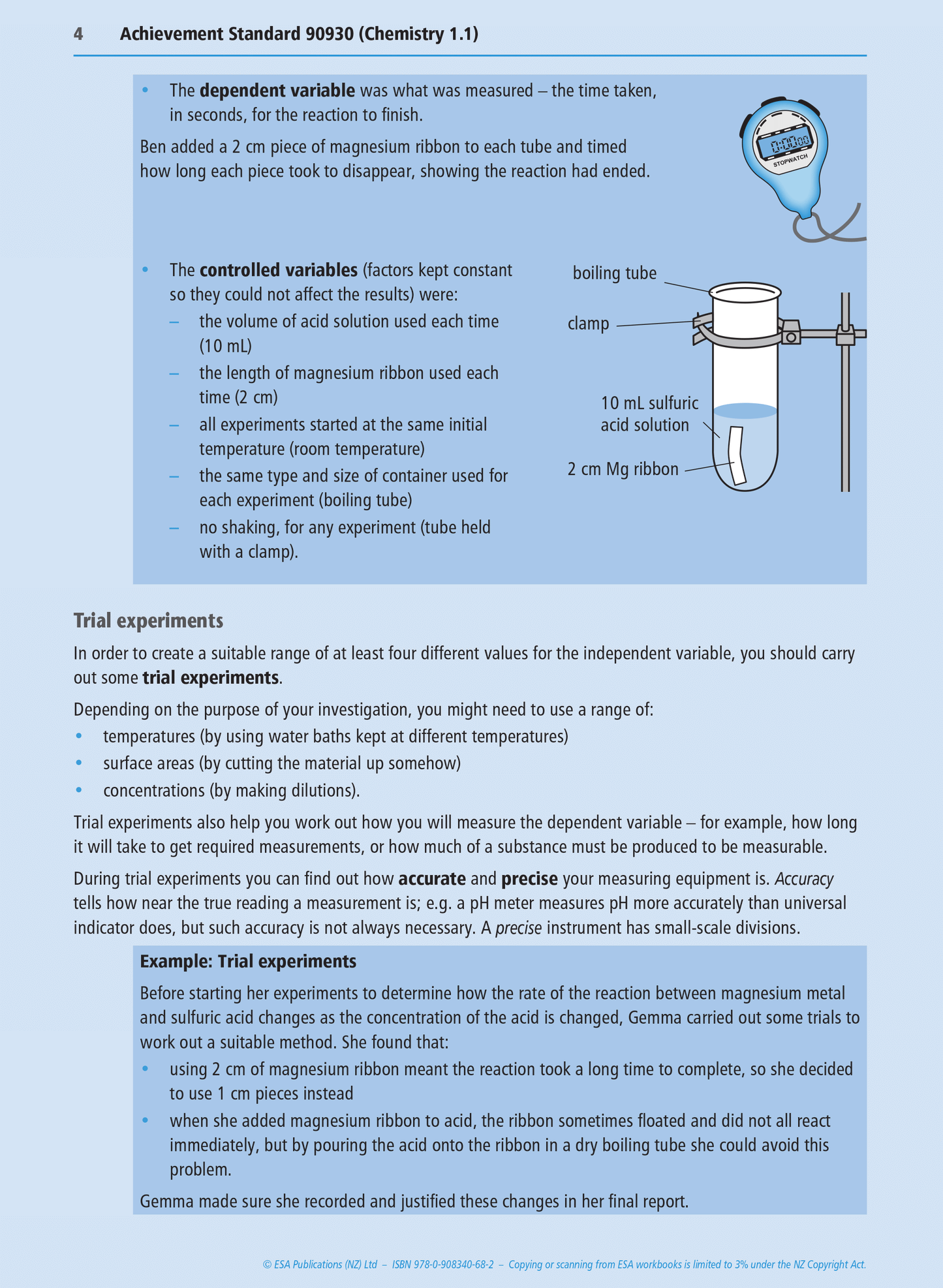 Level 1 Practical Chemistry Investigation 1.1 Learning Workbook