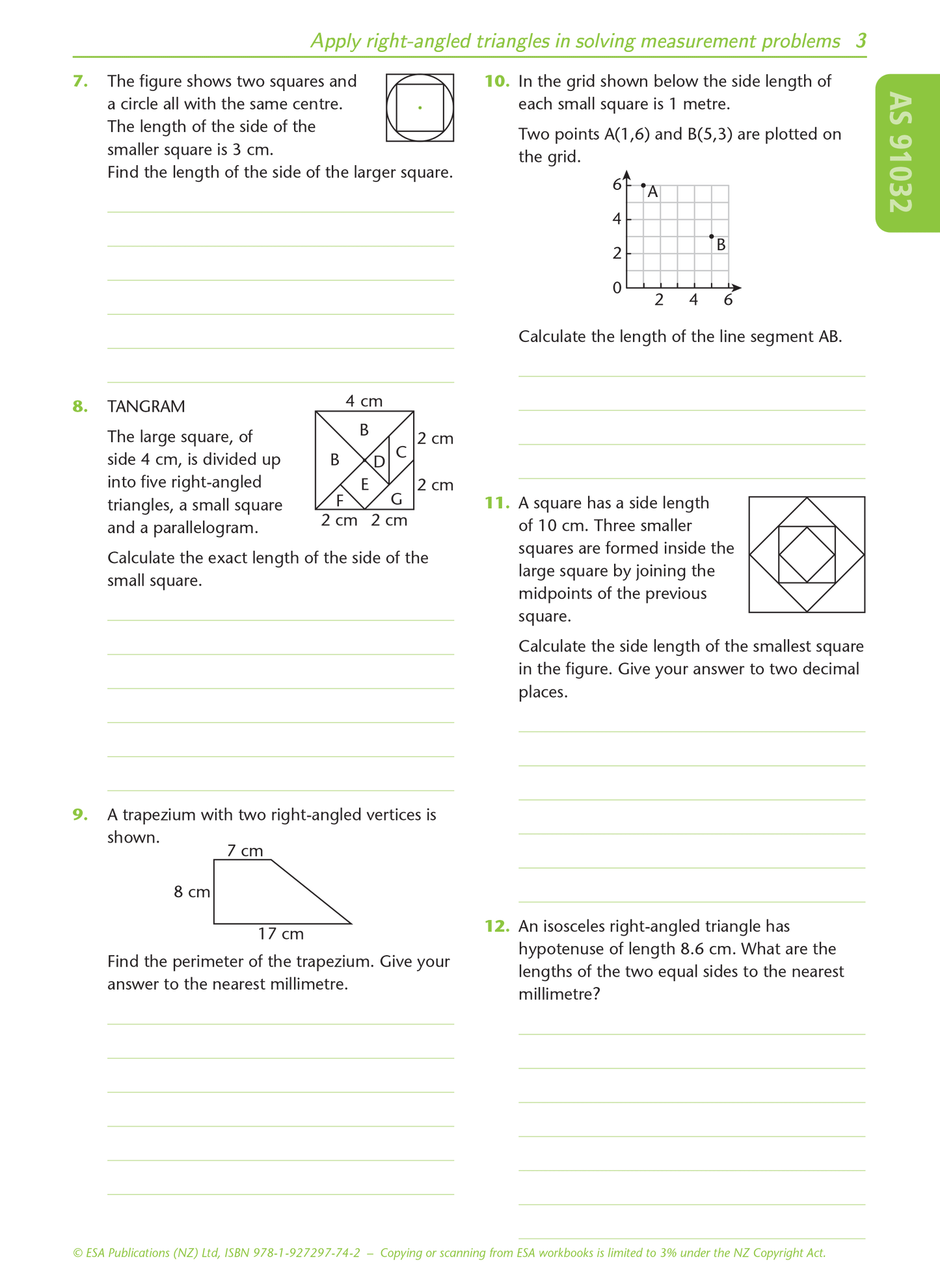 Level 1 Right-angled Triangles 1.7 Learning Workbook