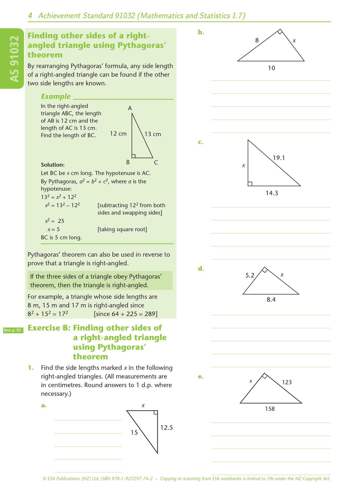 Level 1 Right-angled Triangles 1.7 Learning Workbook