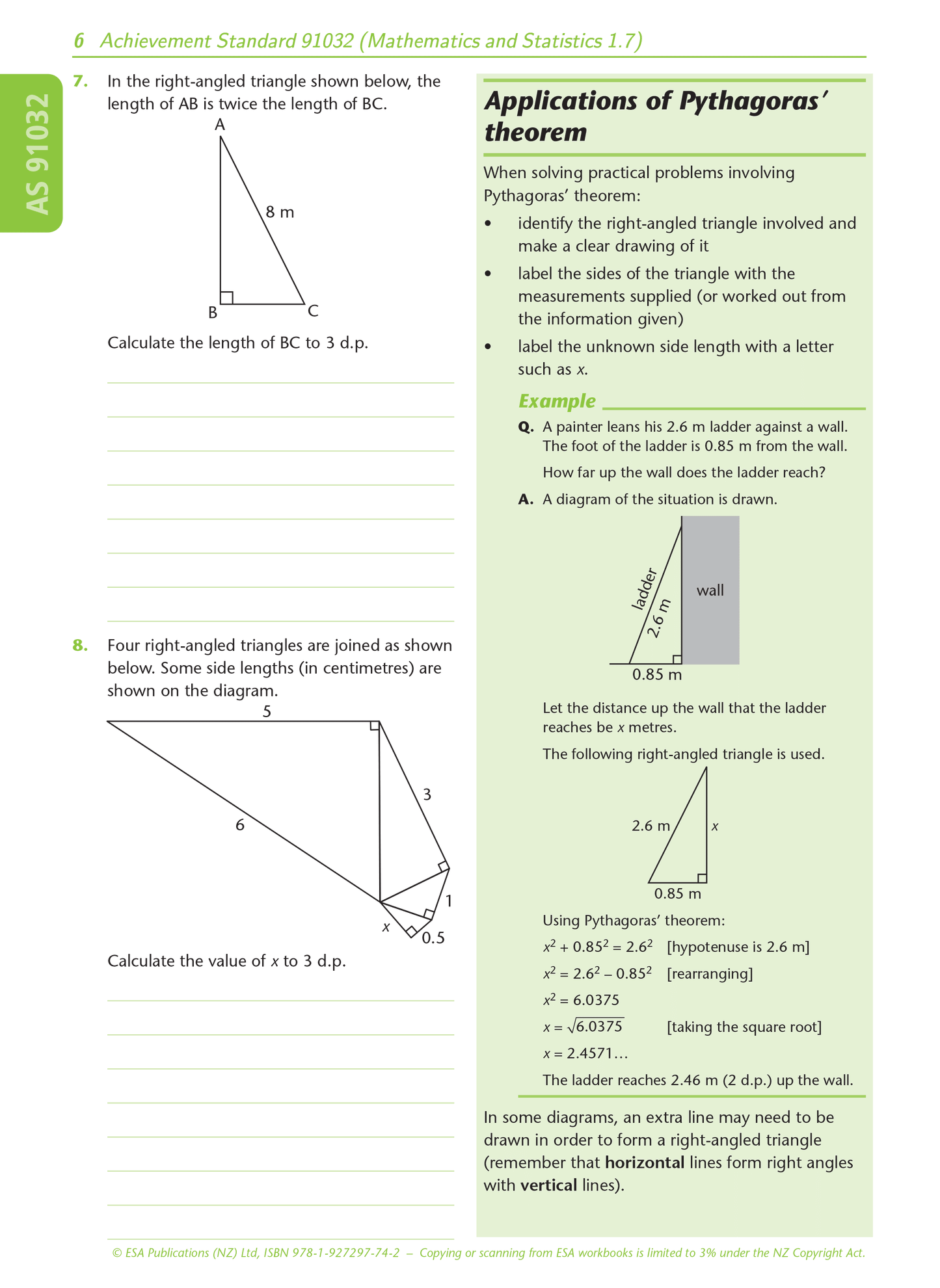 Level 1 Right-angled Triangles 1.7 Learning Workbook