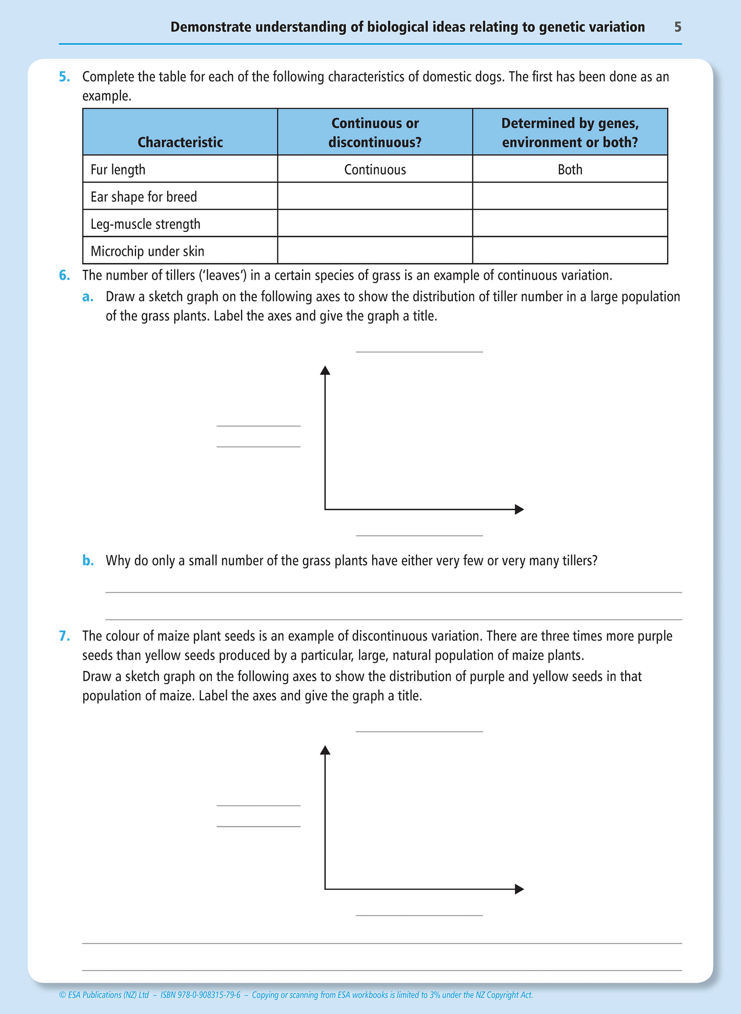 Level 1 Genetic Variation 1.9 Learning Workbook