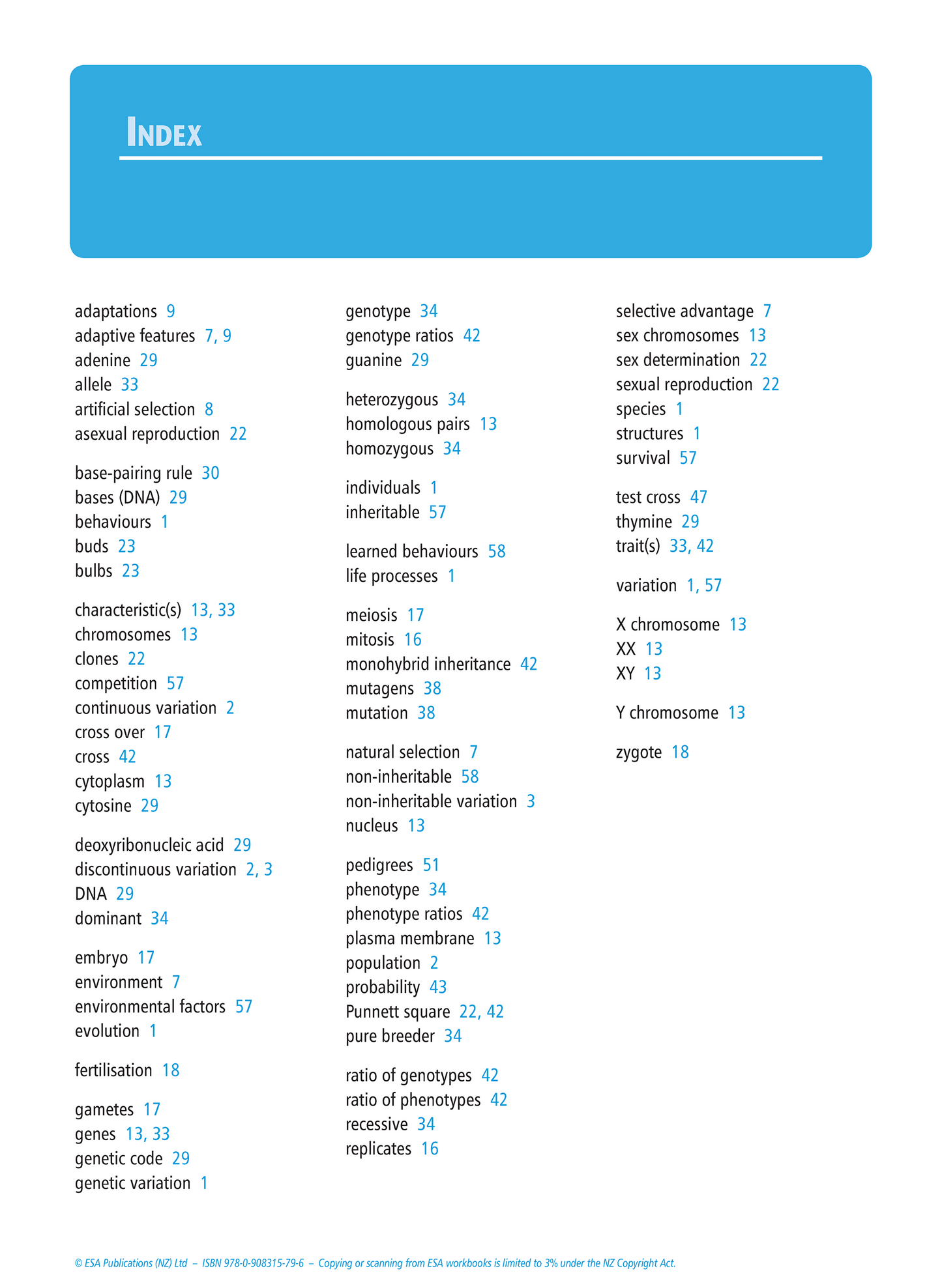 Level 1 Genetic Variation 1.9 Learning Workbook