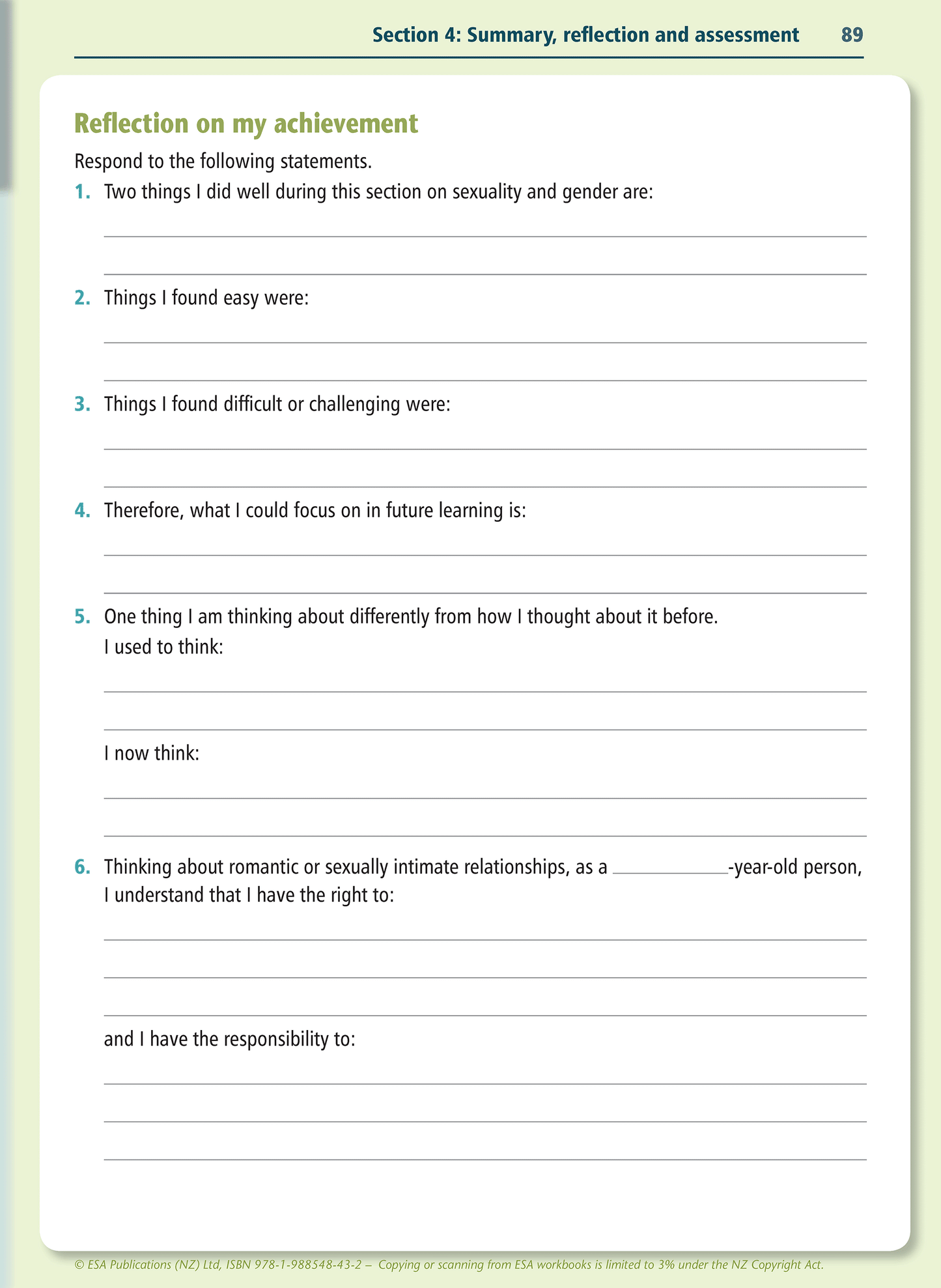 Level 5 Sexuality and Gender Learning Workbook