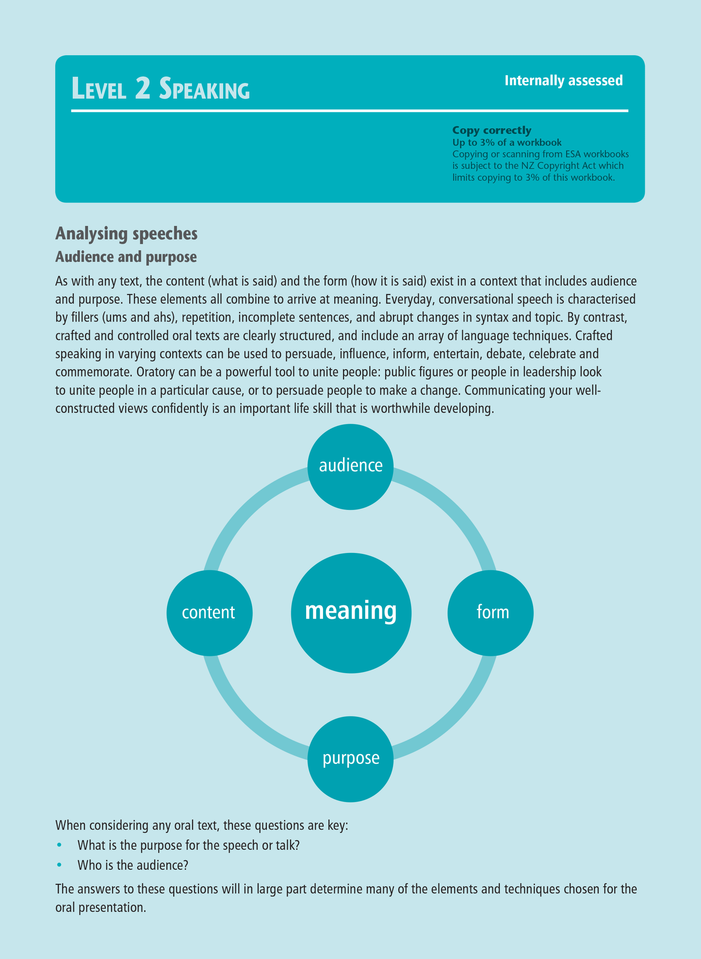 Level 2 Speaking 2.5 Learning Workbook