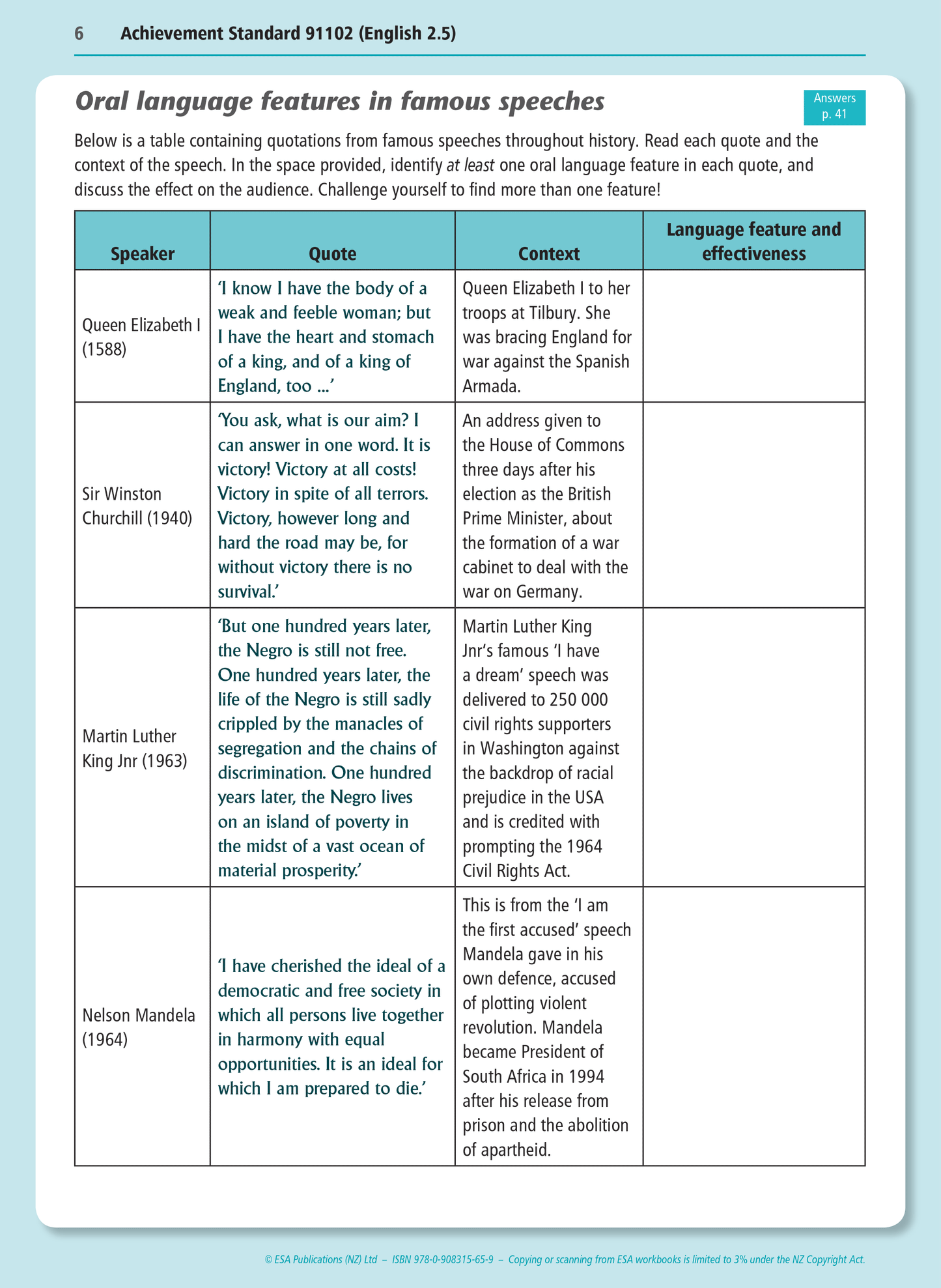 Level 2 Speaking 2.5 Learning Workbook