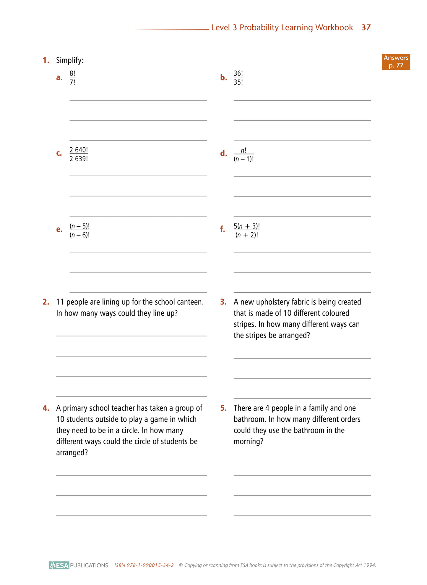 Level 3 Probability 3.13 Learning Workbook