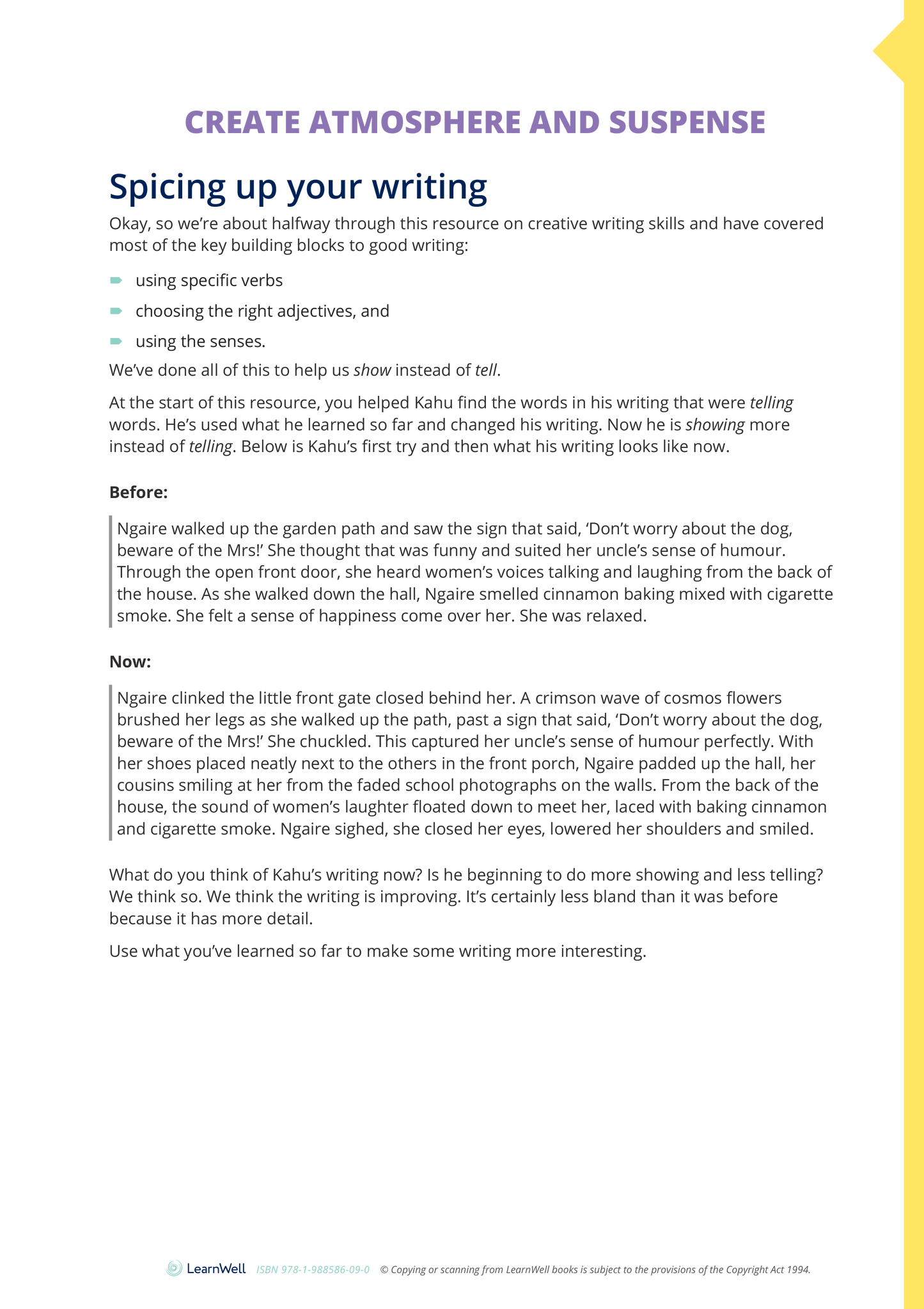 Year 10 Creative Writing Skills Learning Guide