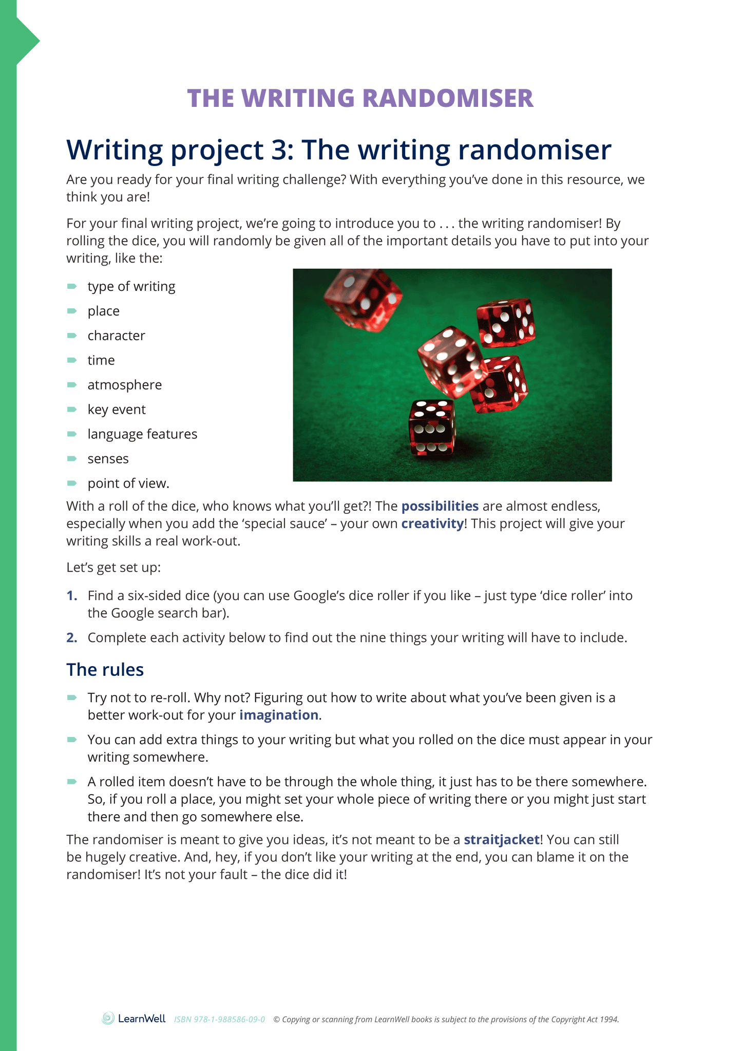 Year 10 Creative Writing Skills Learning Guide