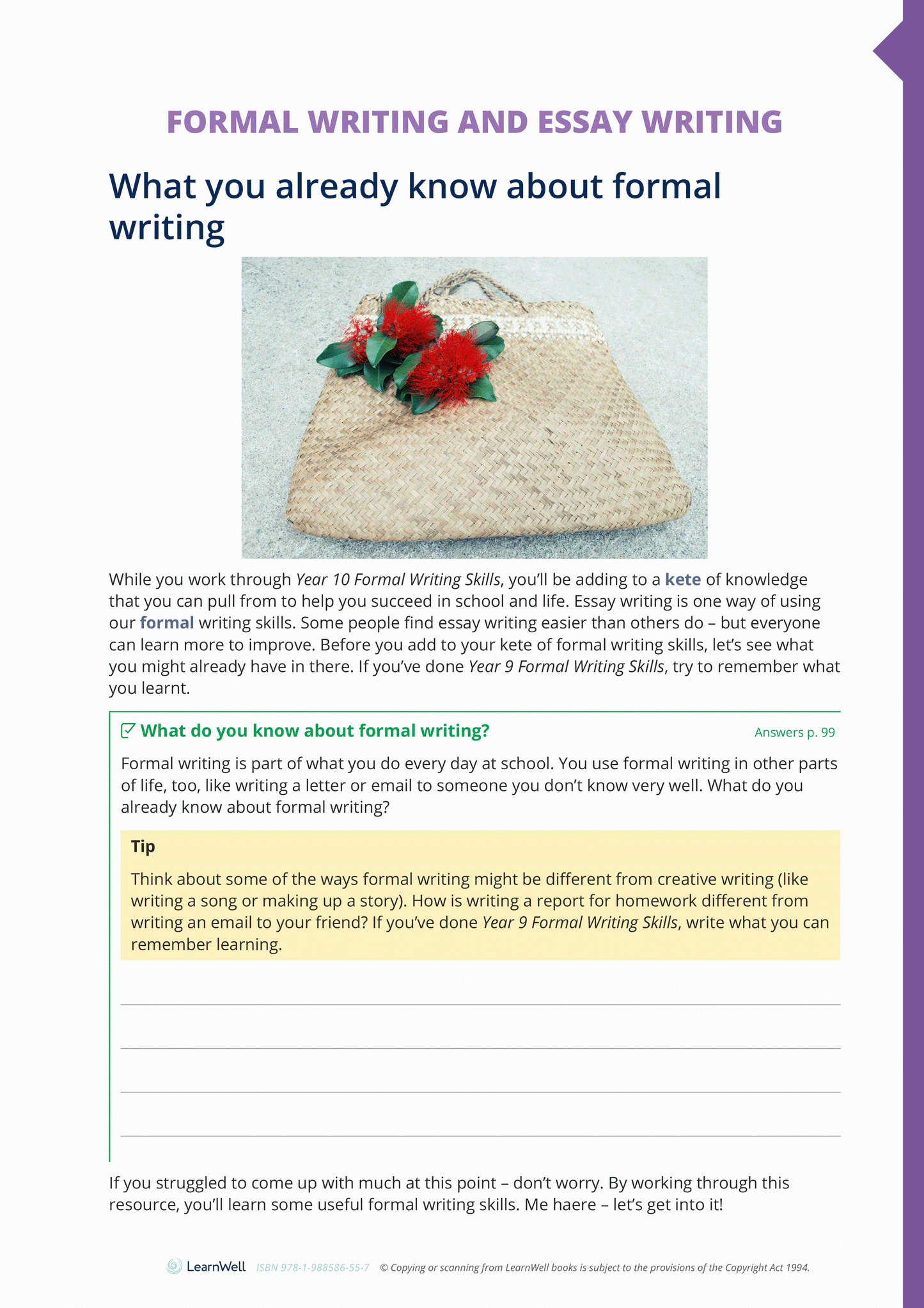 Year 10 Formal Writing Skills Learning Guide