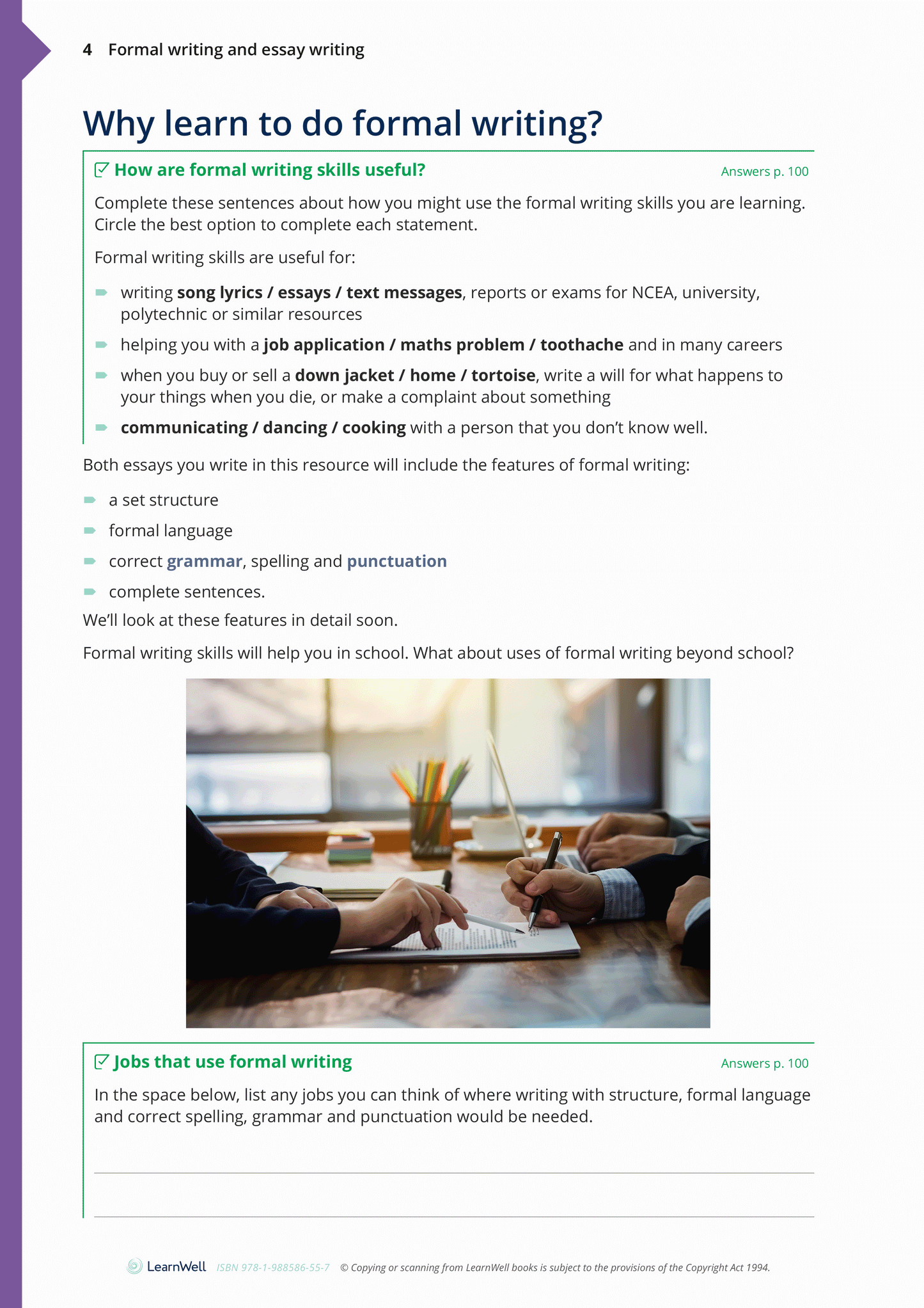 Year 10 Formal Writing Skills Learning Guide