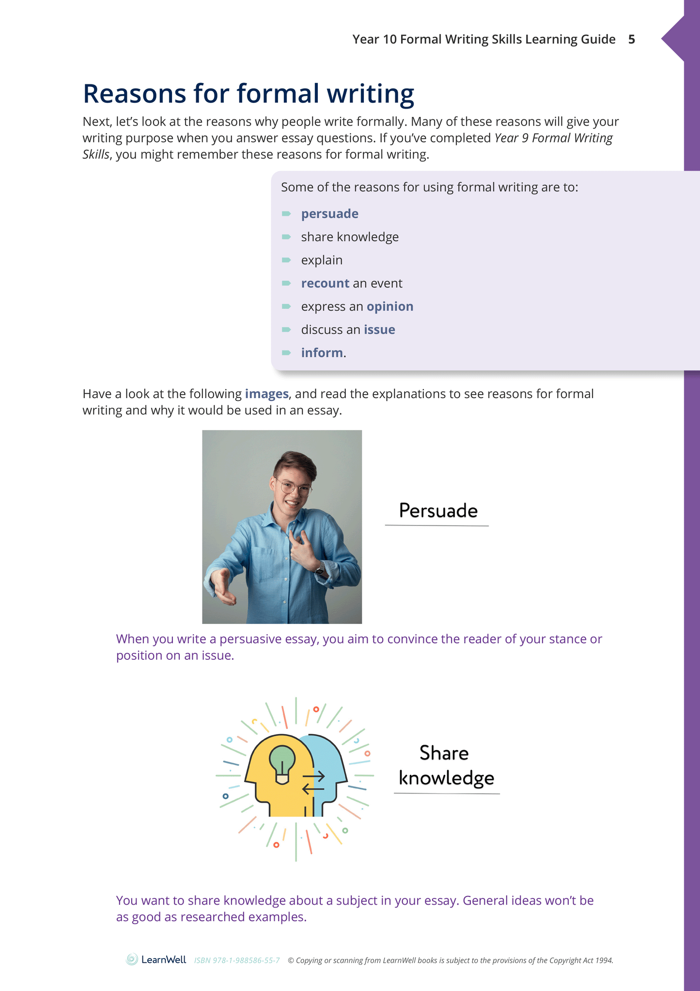 Year 10 Formal Writing Skills Learning Guide