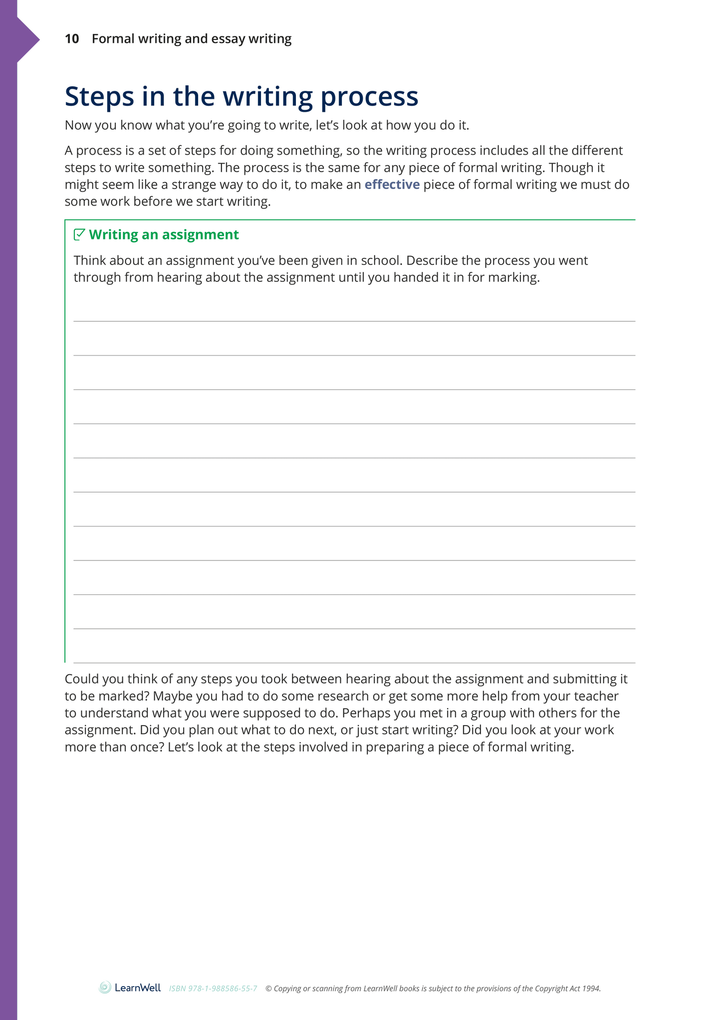 Year 10 Formal Writing Skills Learning Guide
